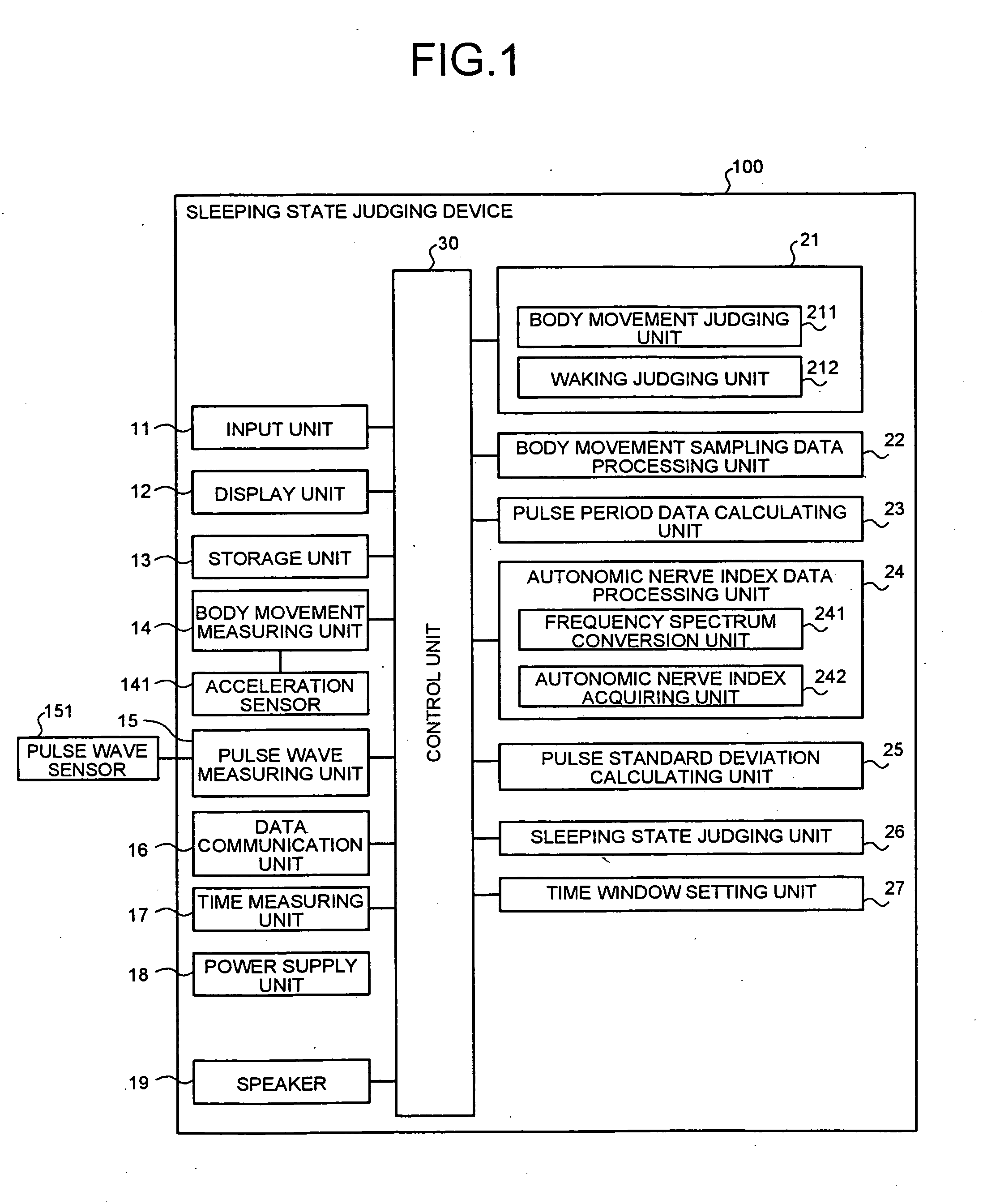 Device for detecting a sleeping state judging device, method of detecting a sleeping state judging method, and computer program product