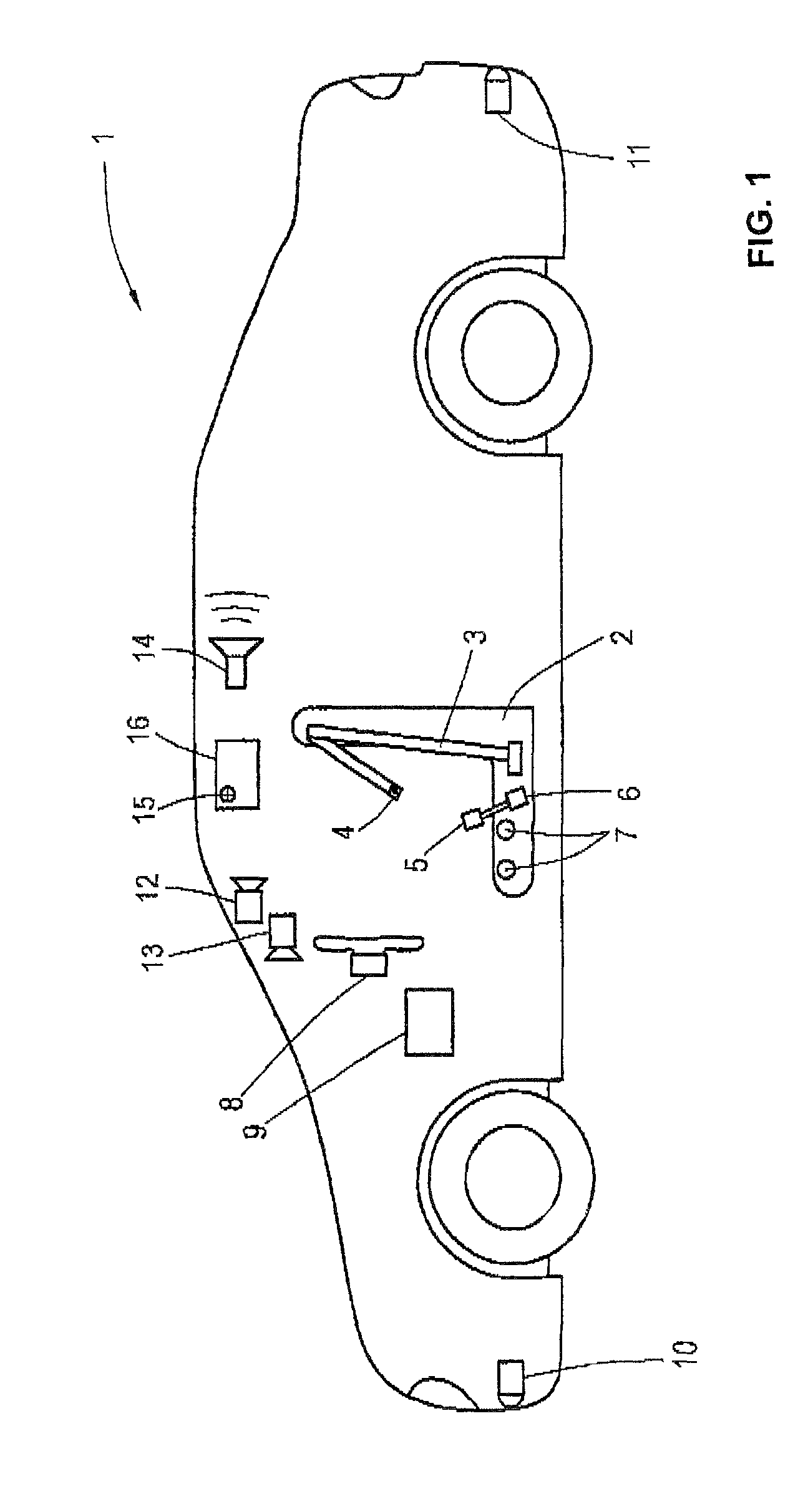 Motor vehicle with several active or passive safety devices