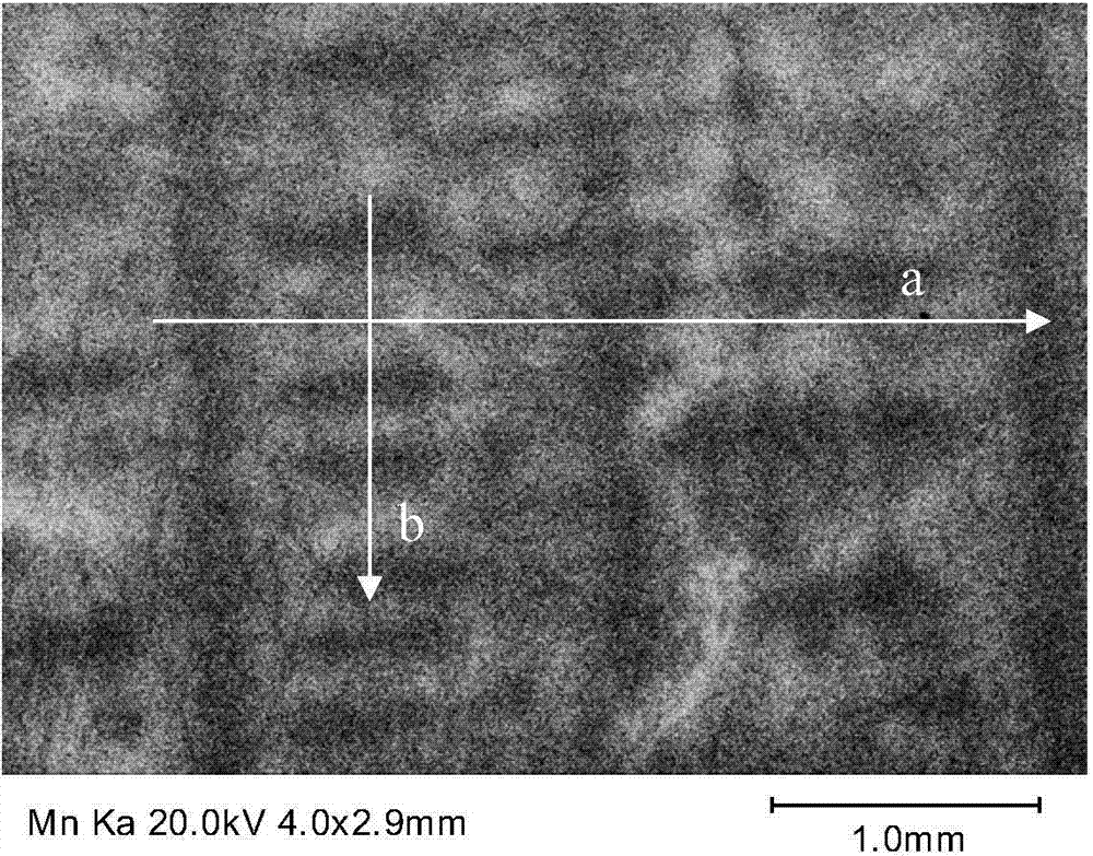 Method for measuring interval of continuous casting blank dendritic crystal with manganese steel