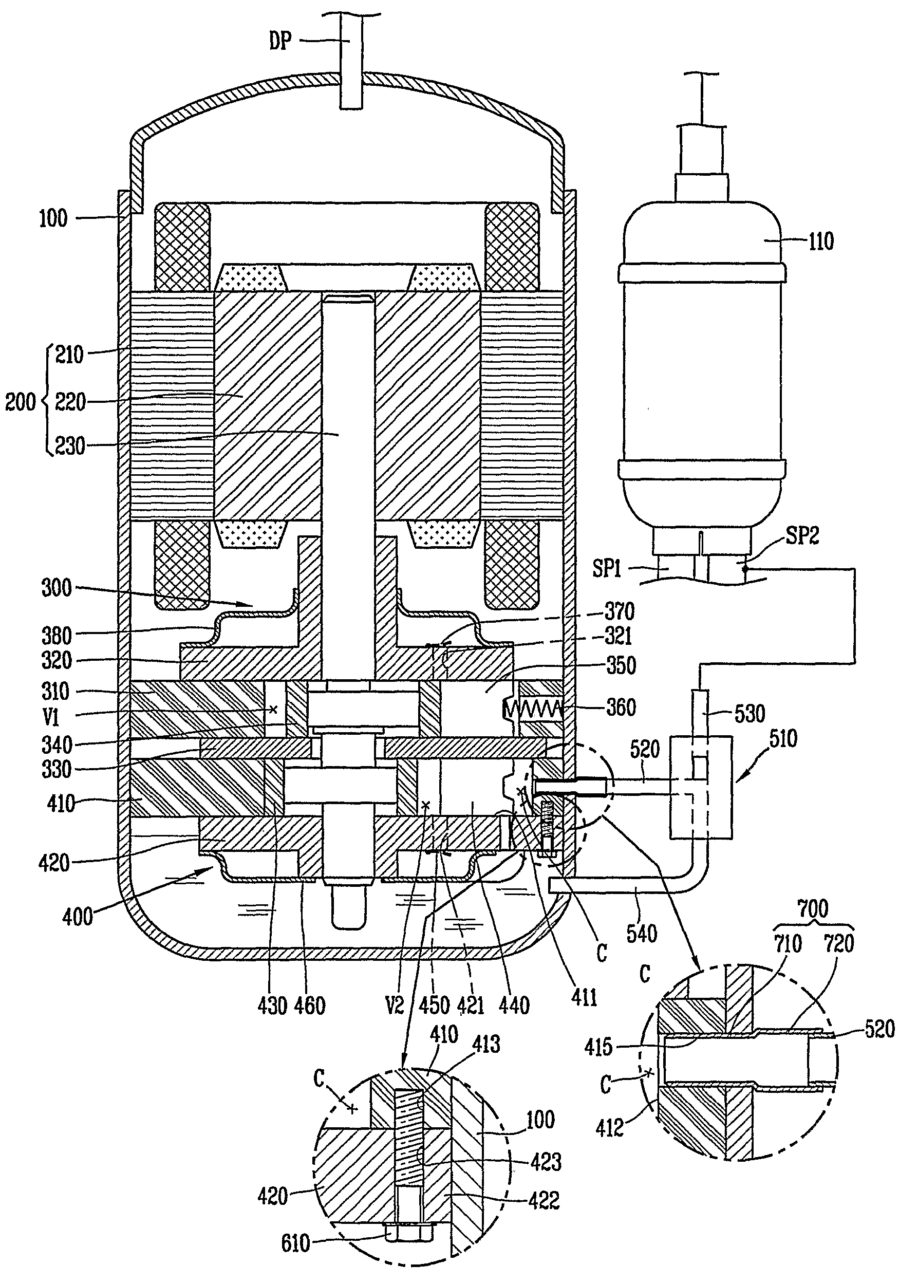 Capacity varying type rotary compressor