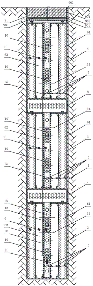Water-air combined medium non-coupled rapid explosive charging device for tunnel extra-large cross section deep-hole rock blasting fragmentation