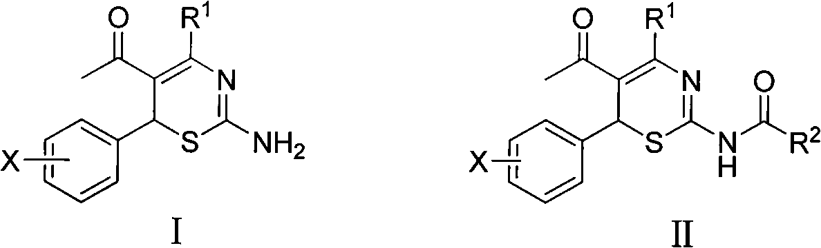 4-alkyl-6-aryl-5-acetyl-1, 3-thiazine, and preparation method and application thereof