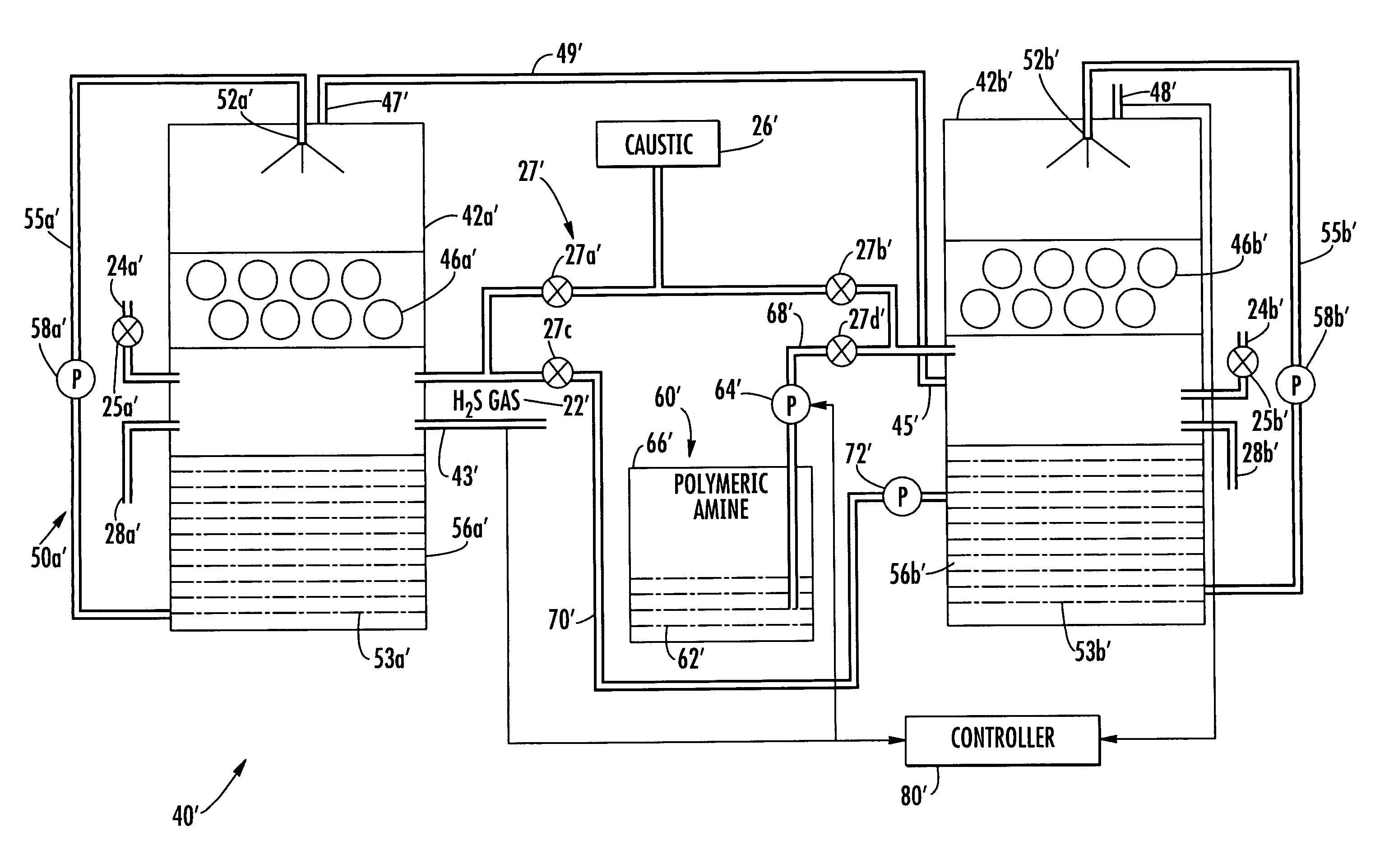 Hydrogen sulfide scrubber using polymeric amine and associated methods