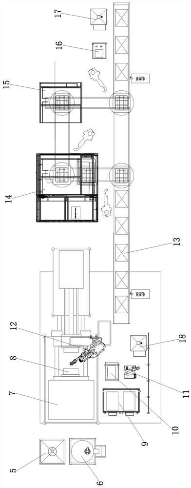 Automatic production line for producing automobile injection-molded coated products