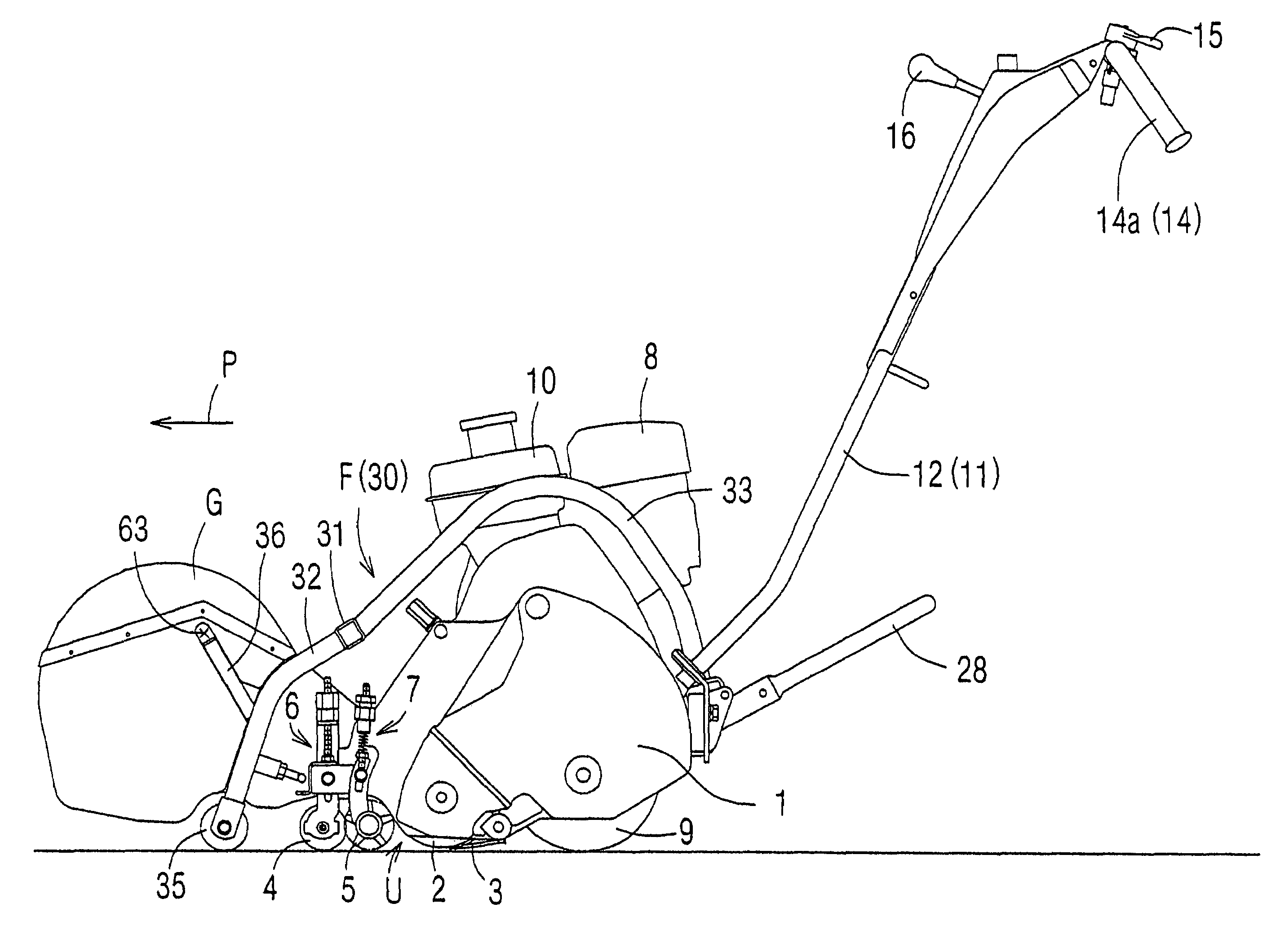Walk-type lawn mower and catcher frame apparatus