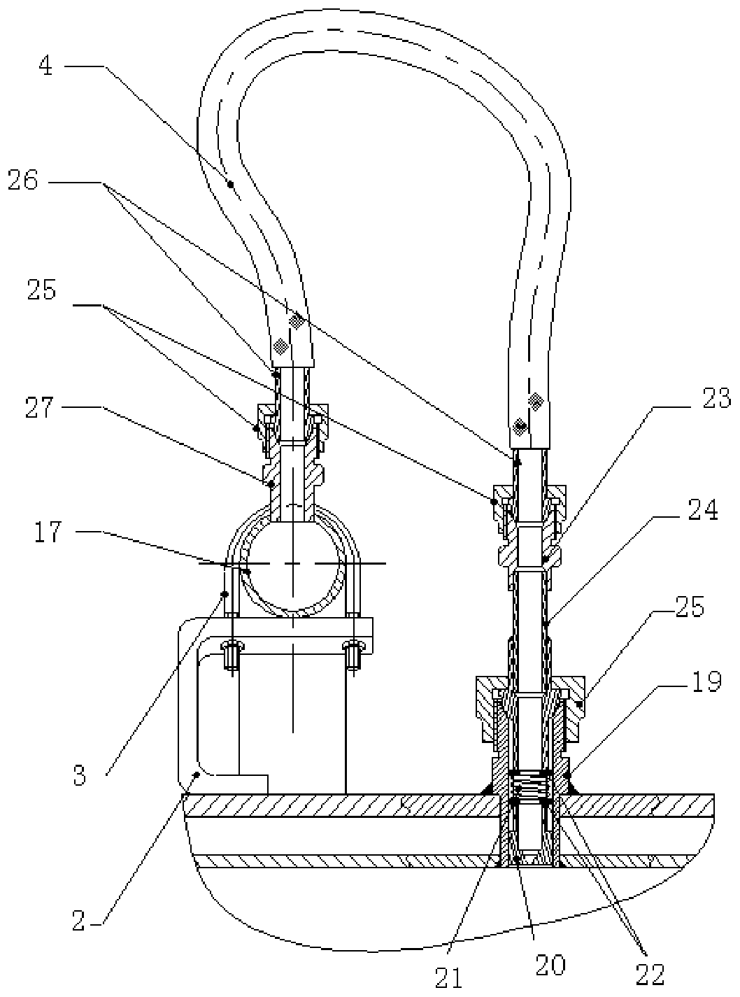 Working condition variable water spraying cooling device for high-temperature fuel gas