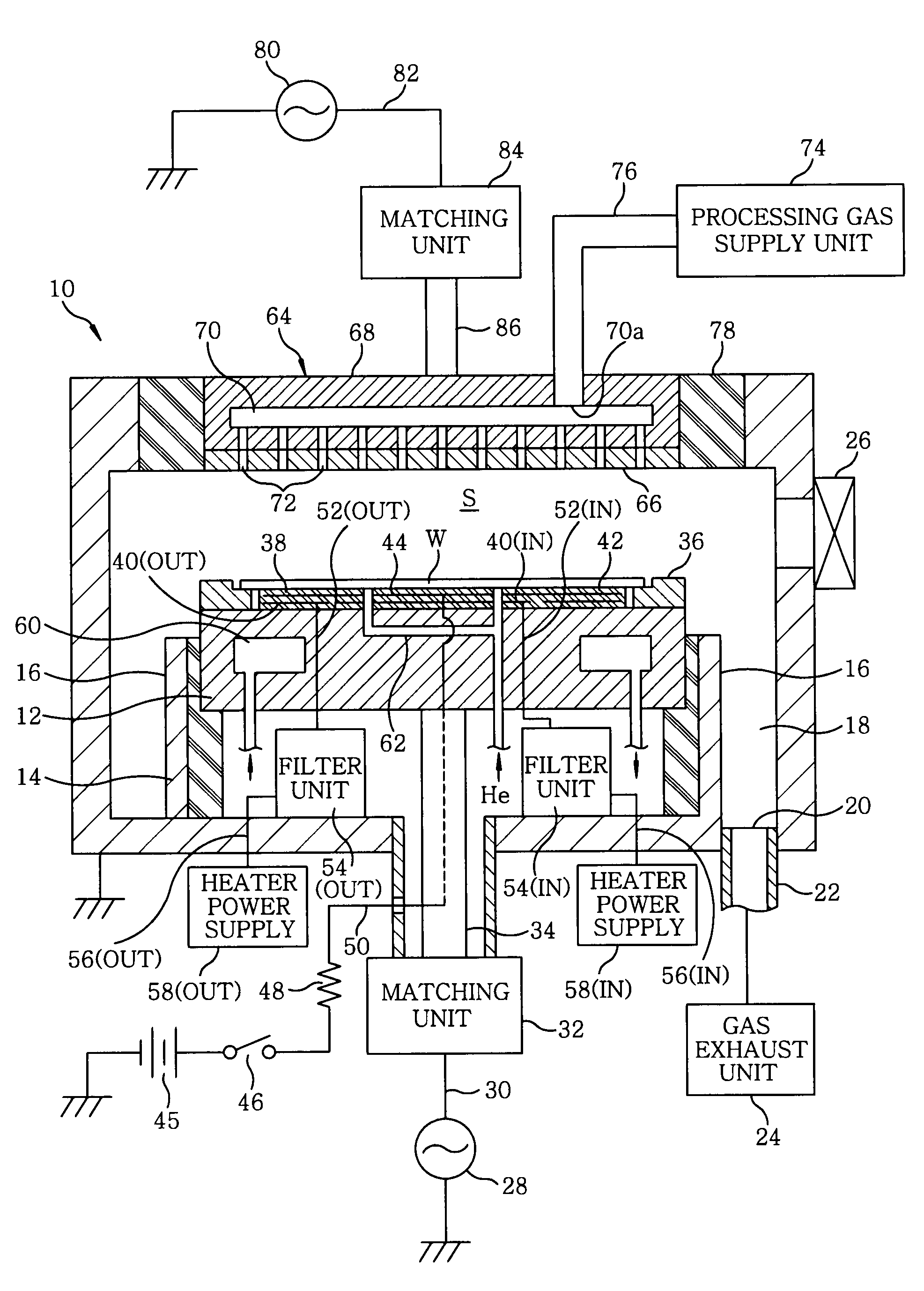 Plasma processing apparatus with filter circuit