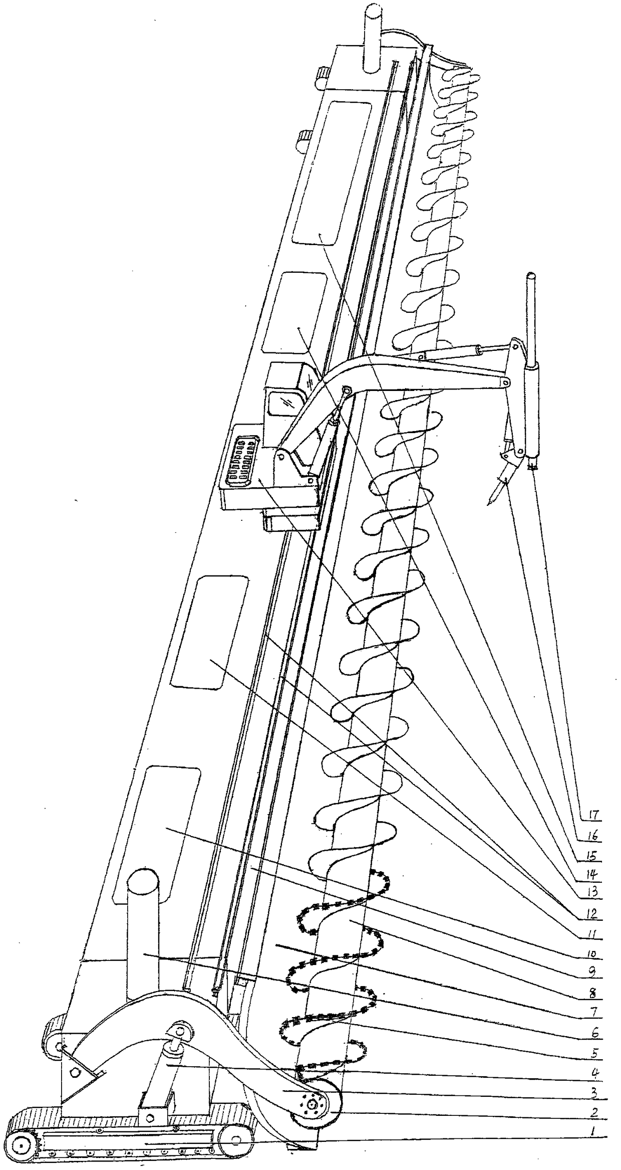 An energy-saving wide-width screw blade grader