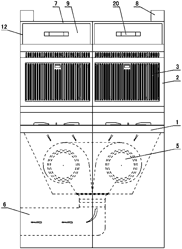 Drawer type suction port of integrated stove