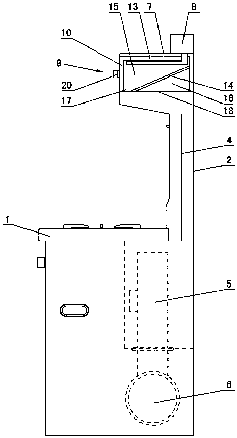 Drawer type suction port of integrated stove