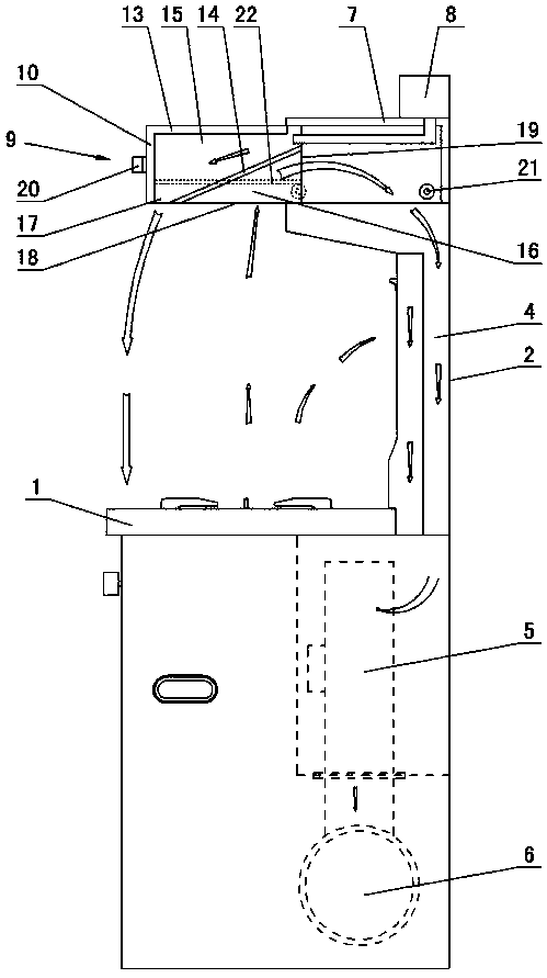 Drawer type suction port of integrated stove