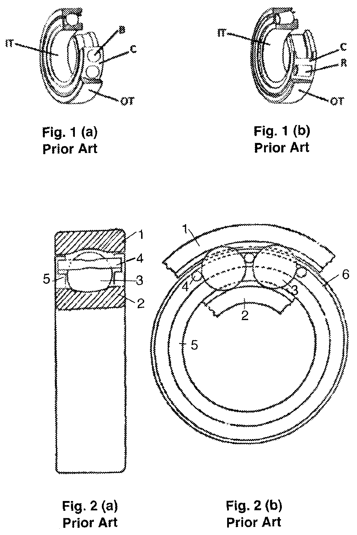 Angular contact and purely axial bearings with anti-friction separators
