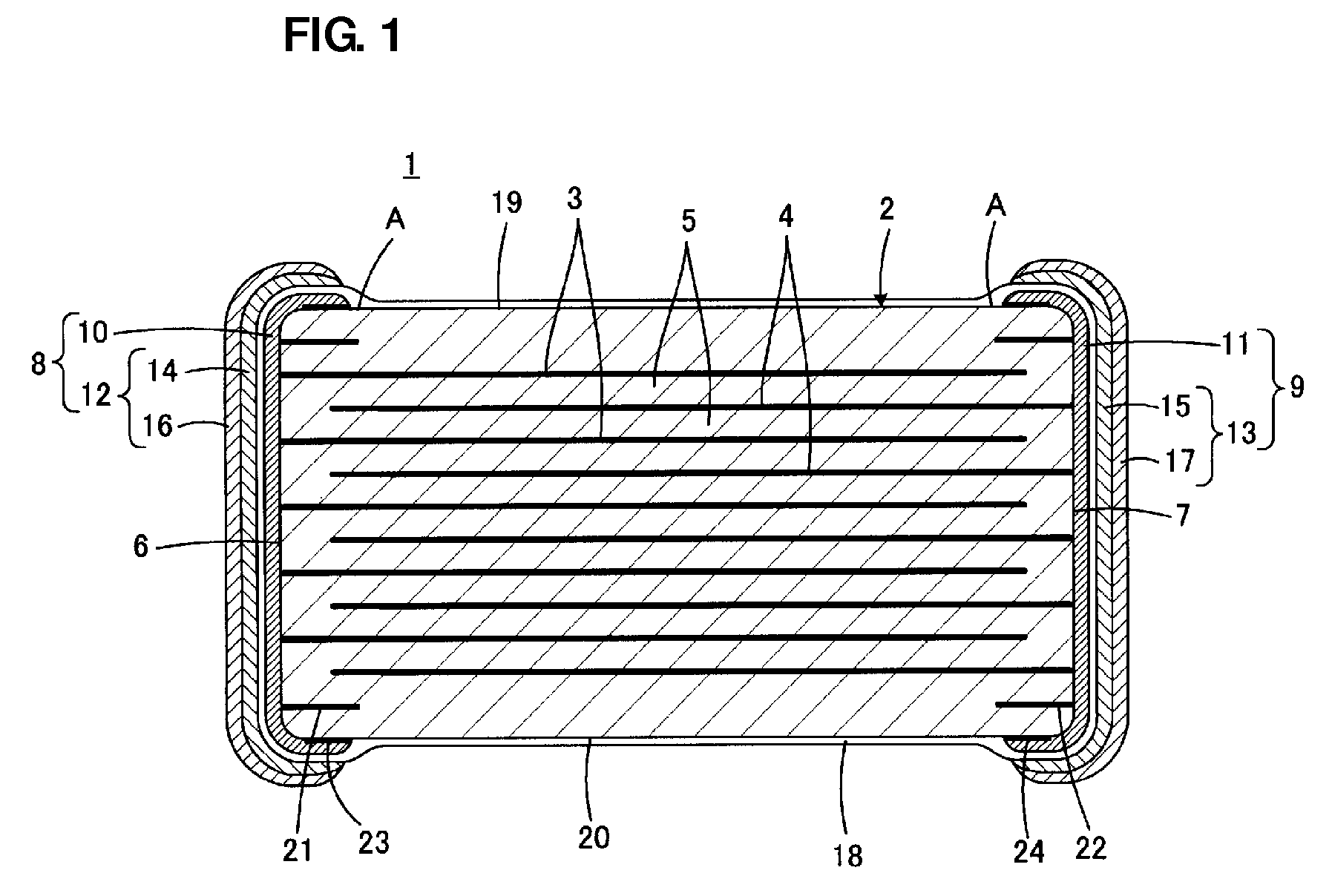 Laminated electronic component and manufacturing method therefor