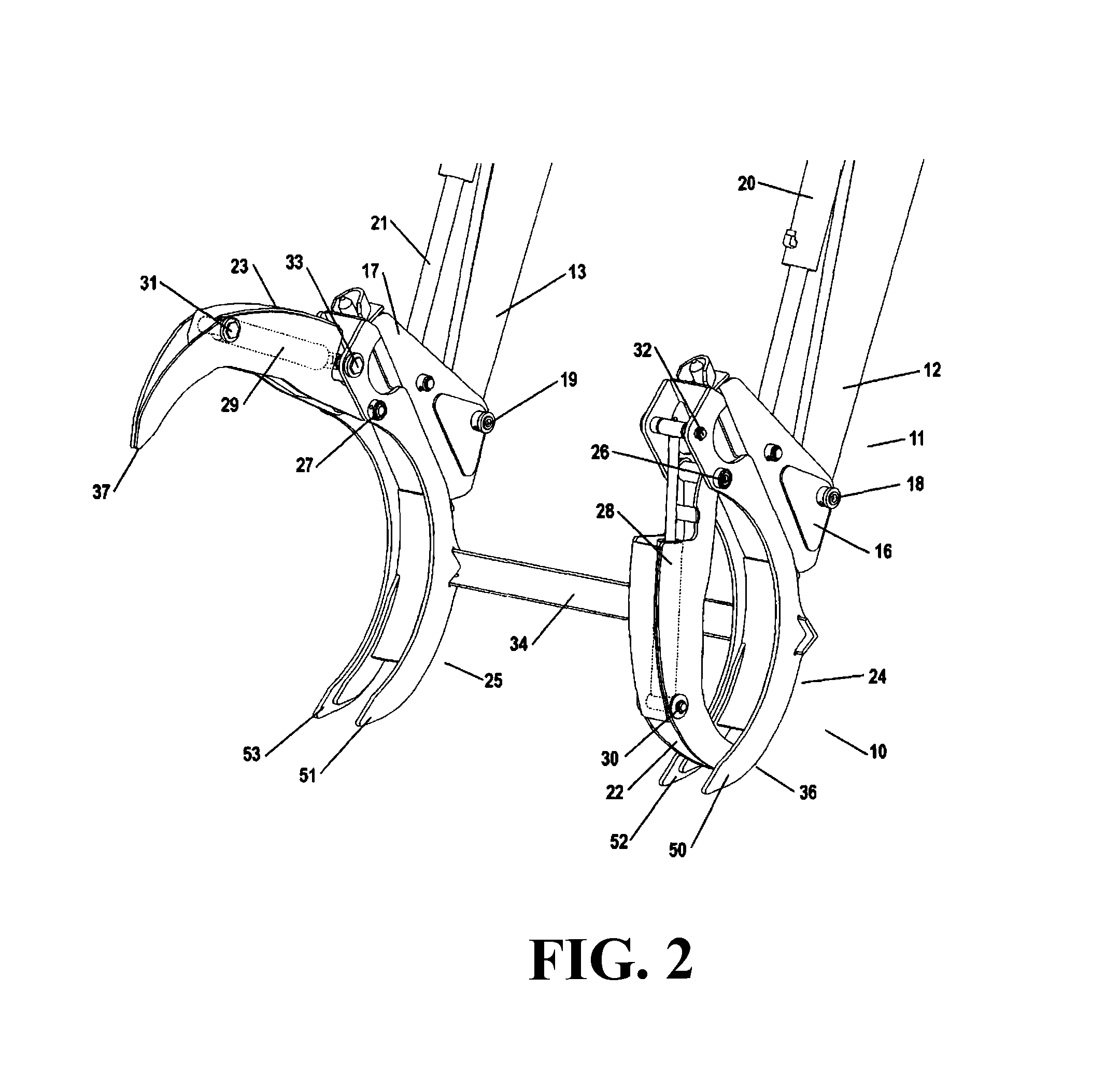 Independent hydraulic pinching fingers with detachable secondary implement
