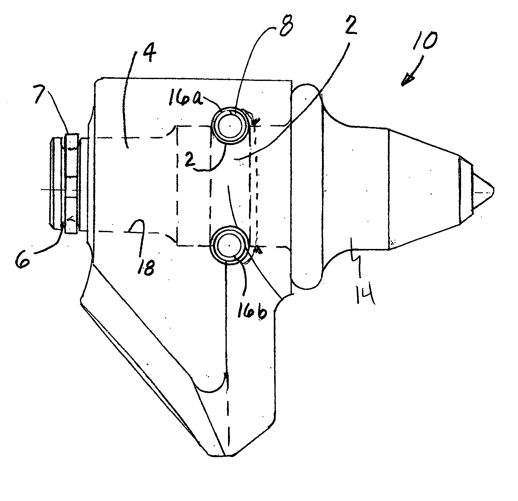 Retaining system for securing a cutting tool to a support block