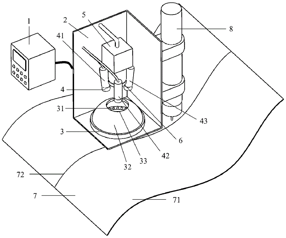 Thin and narrow groove detection device and method of strong specular reflection workpiece based on spherical light source