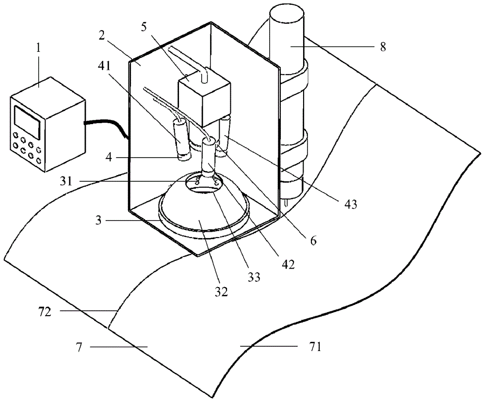 Thin and narrow groove detection device and method of strong specular reflection workpiece based on spherical light source