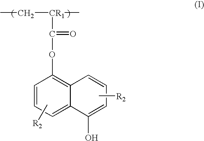Positive resist containing naphthol functionality