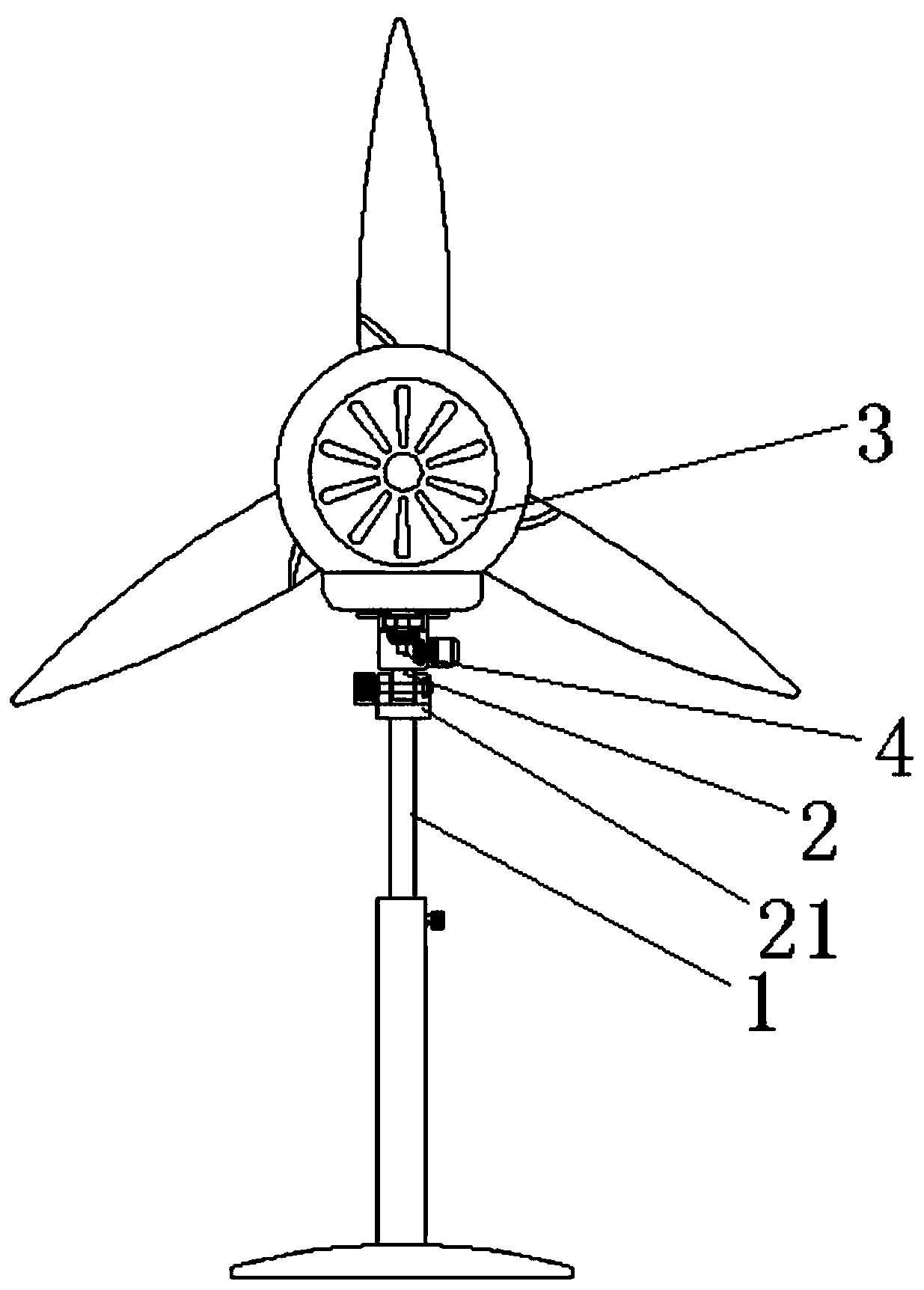 Fan head swing angle control device