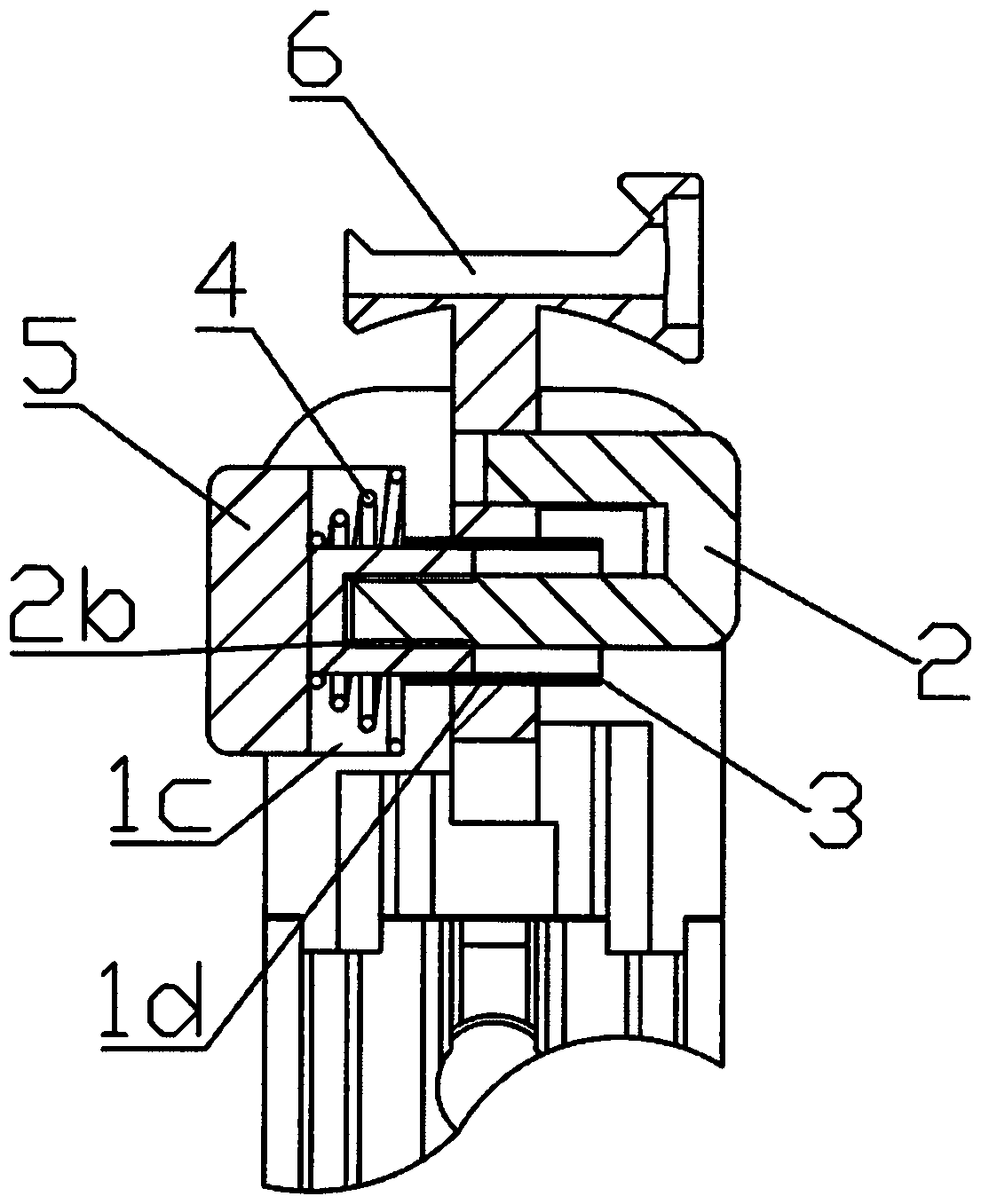 Buttstock rotary folding device of firearm handle