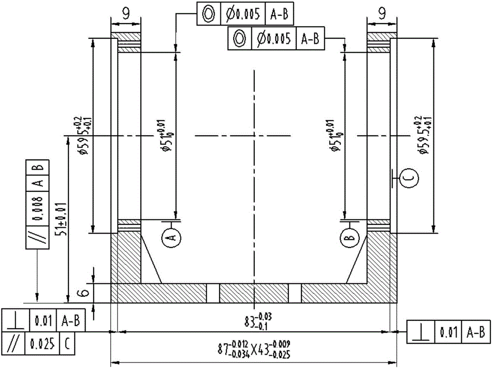 Precision machining method for high-precision U-shaped low-rigidity bearing block type parts