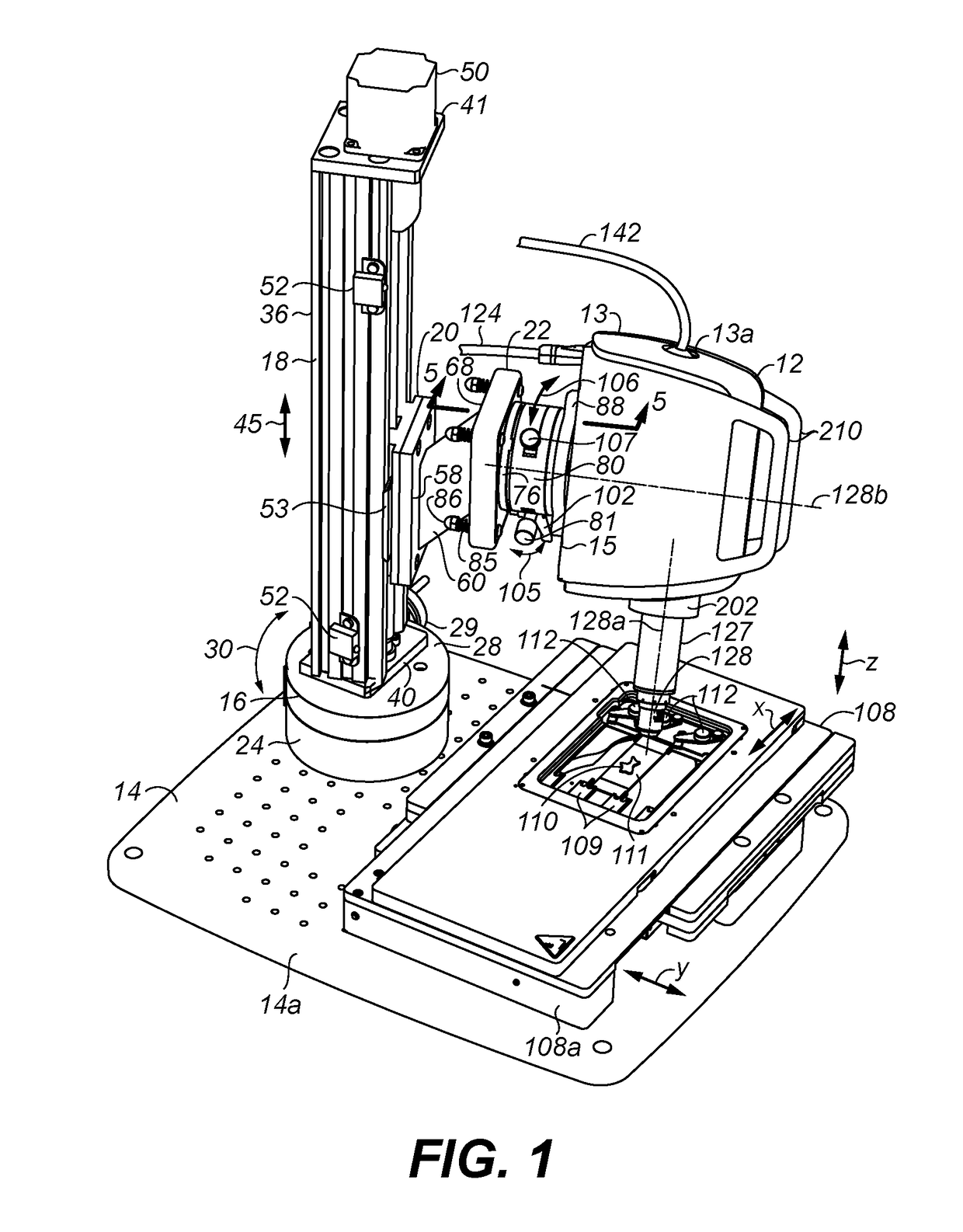 Confocal microscope with positionable imaging head