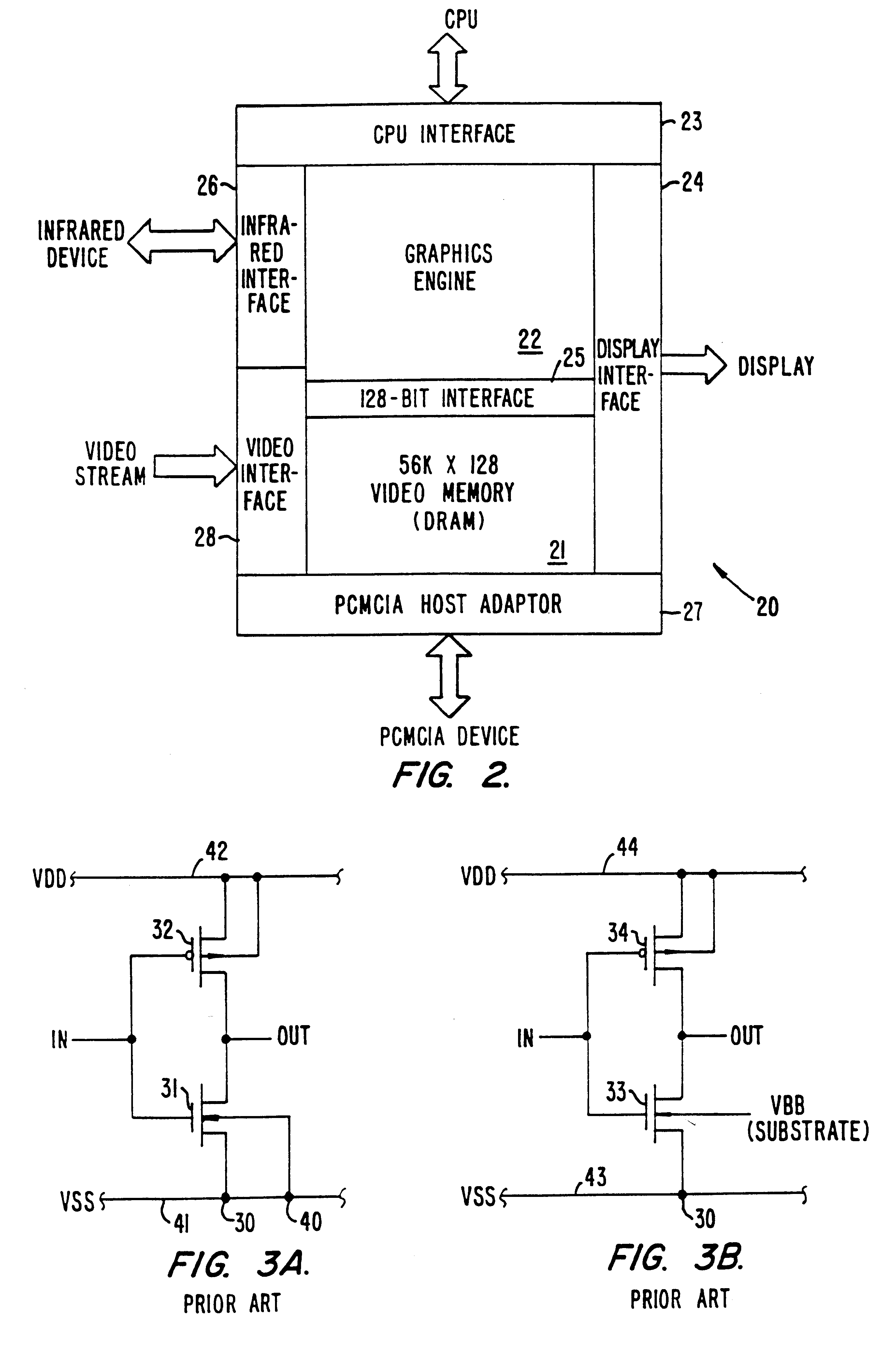 Graphics controller integrated circuit without memory interface