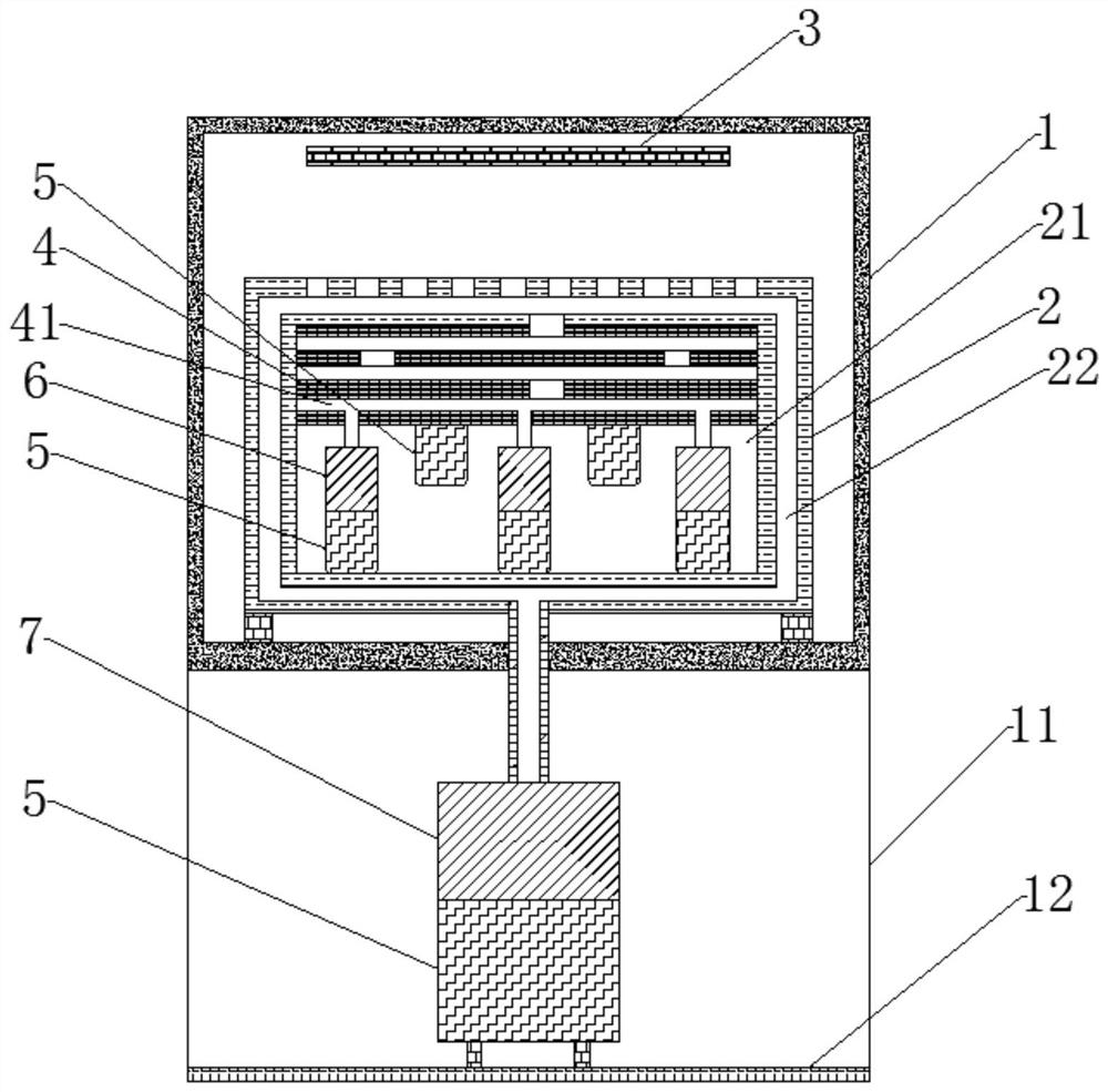 A large-size substrate evaporation device and a method for preparing CDTE solar coatings using the evaporation device