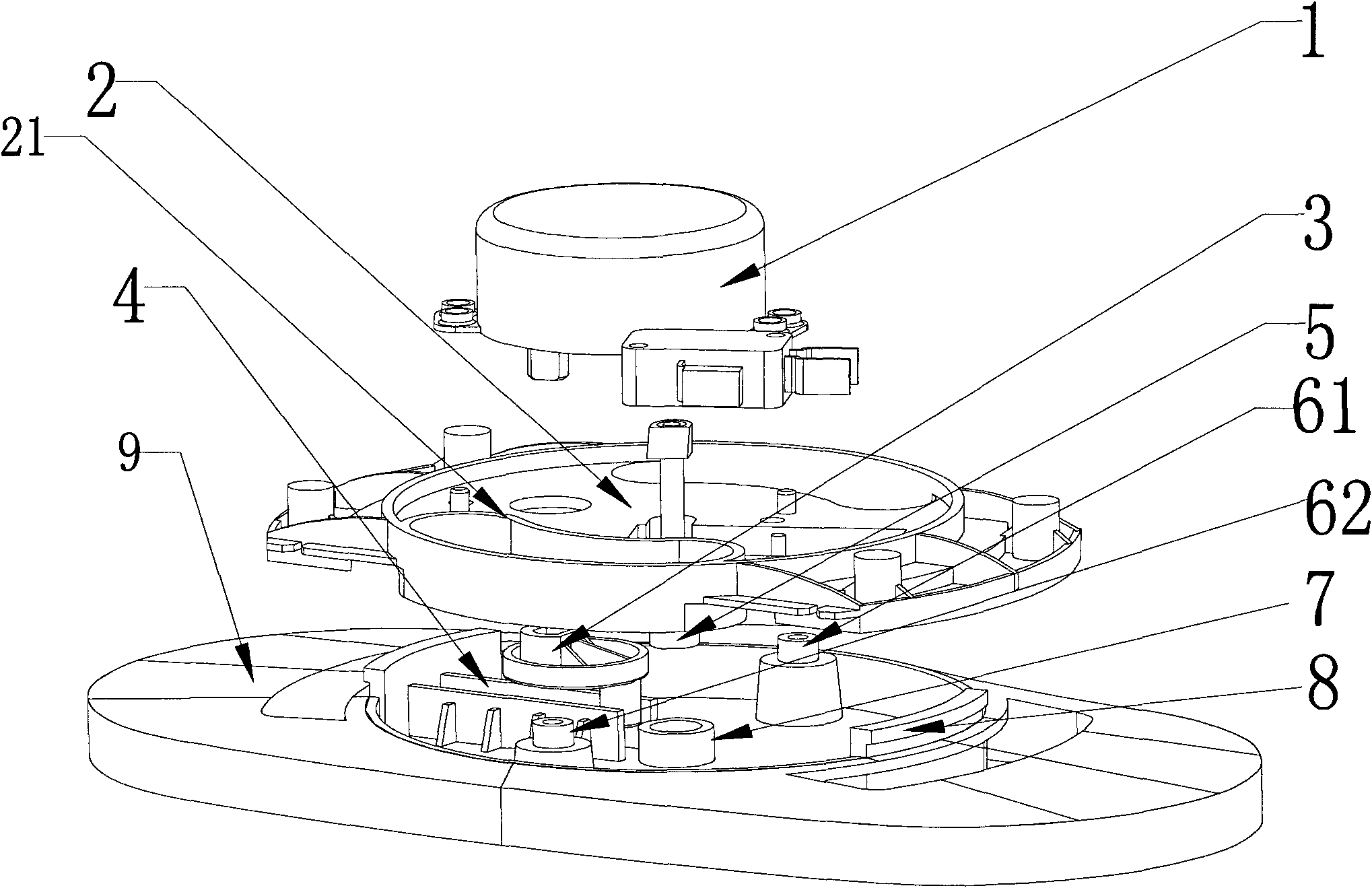 Head oscillating structure of warmer