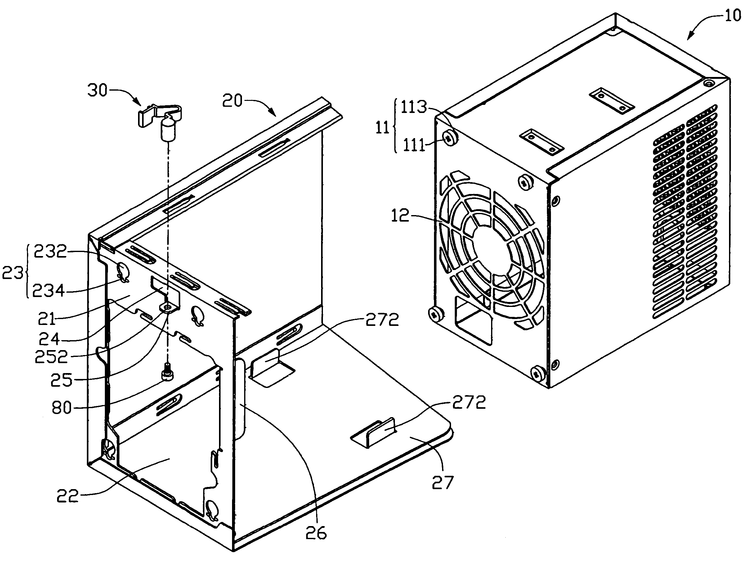 Mounting apparatus for power supply