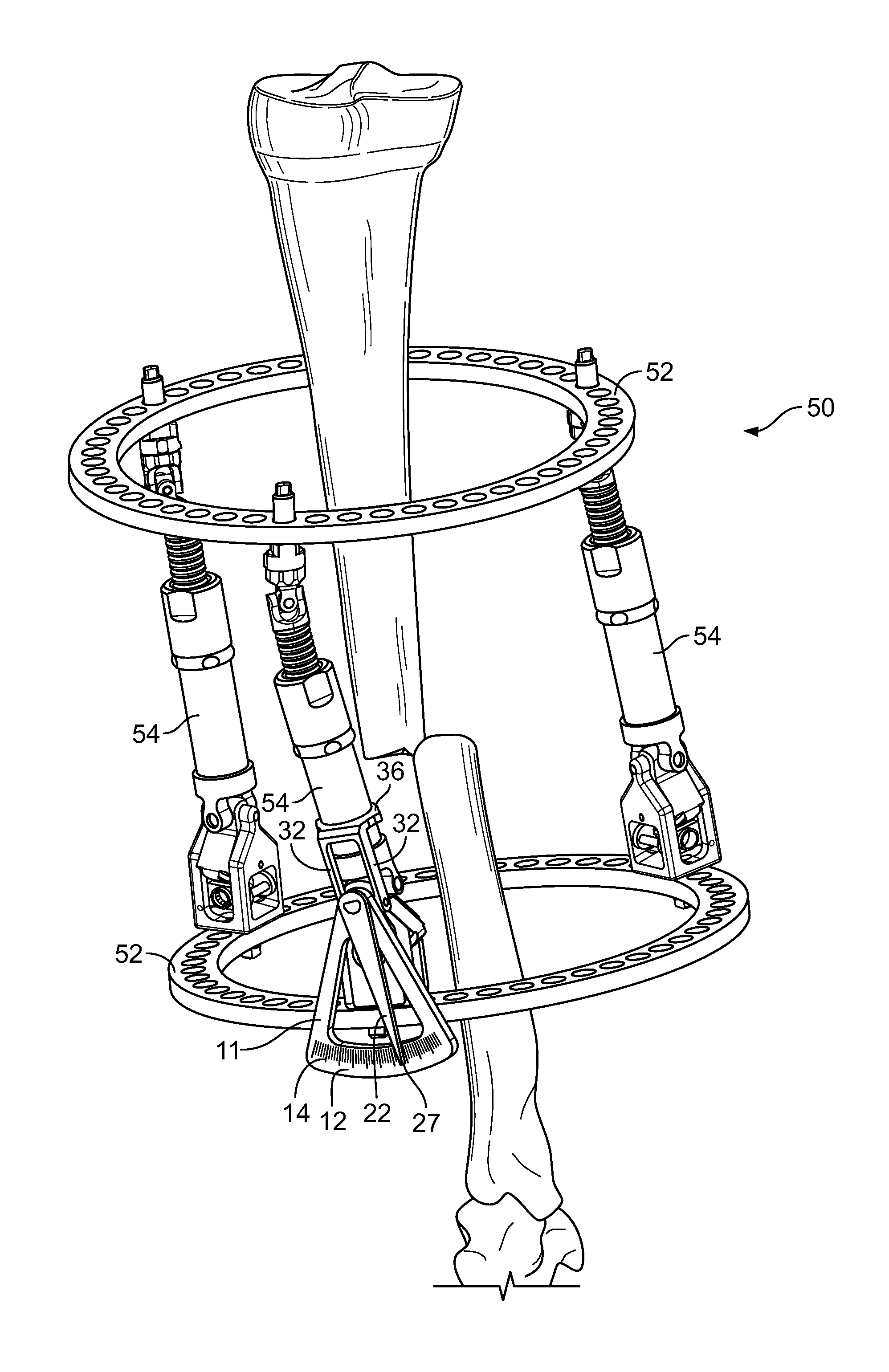 Measurement device for external fixation frame