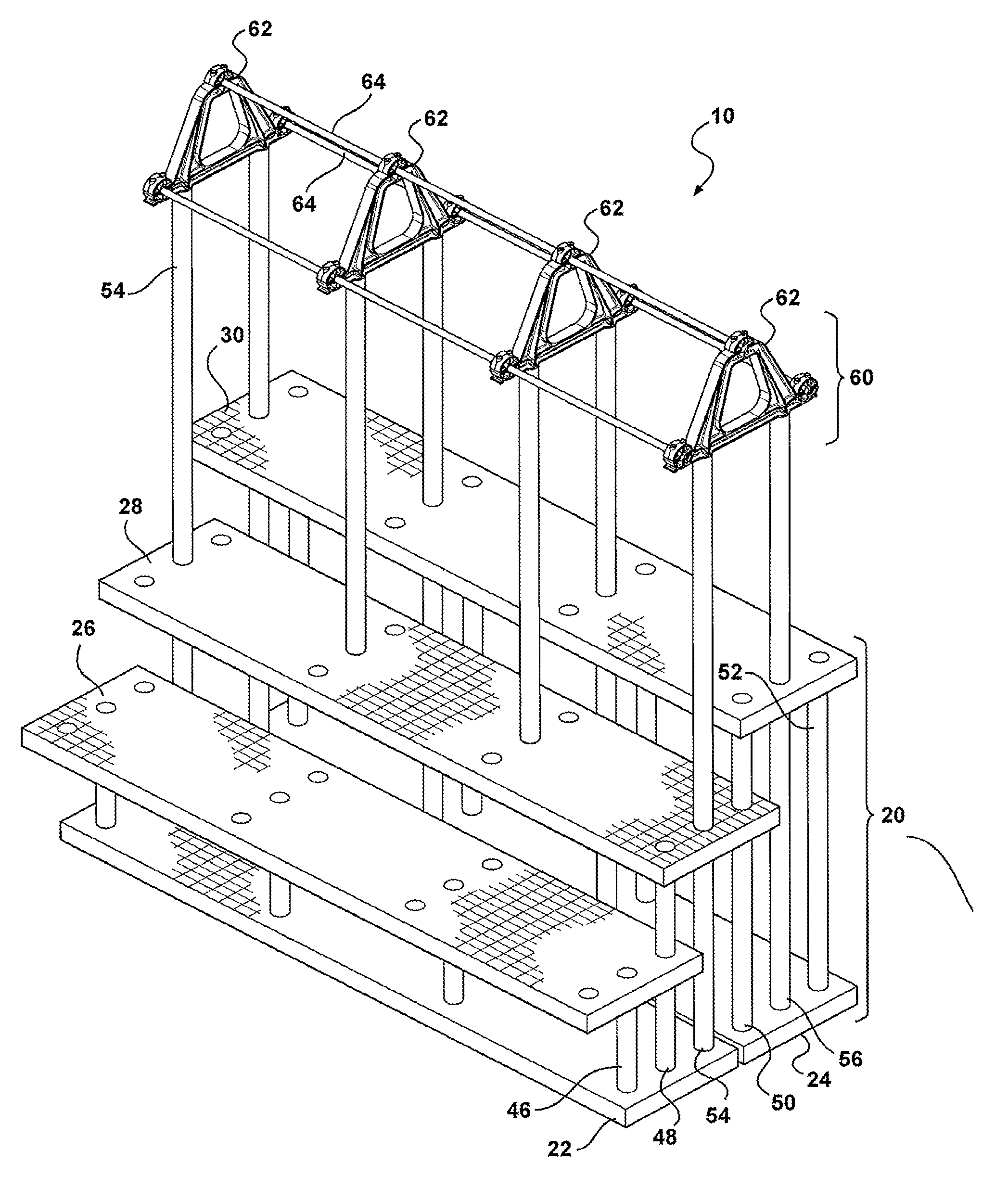 Support structure for hanging plants