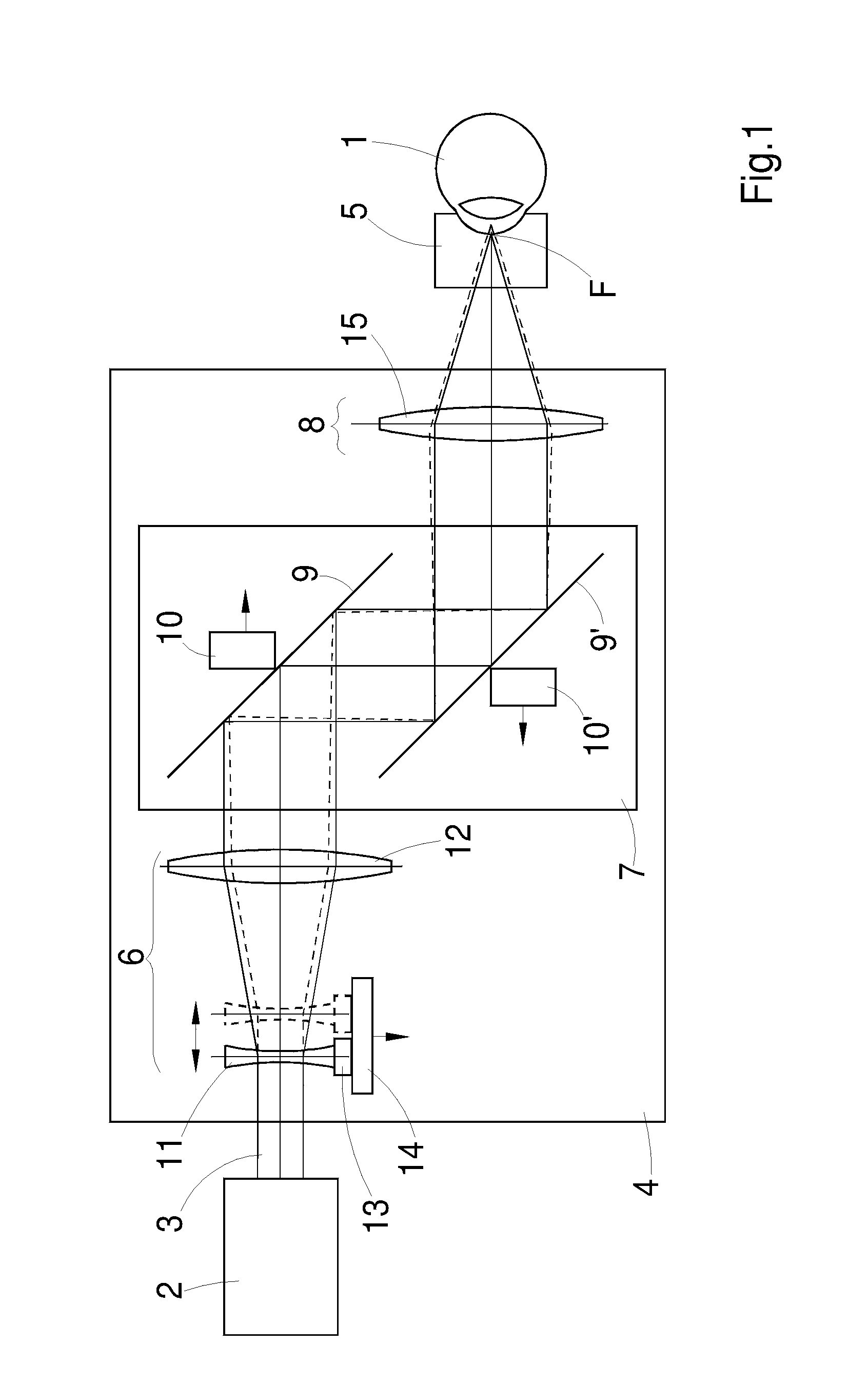 Optical system for a laser therapy instrument