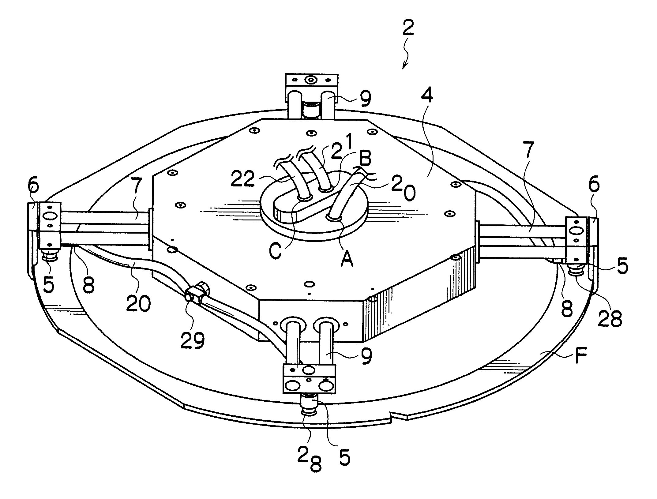 Work transfer device and method of transferring work