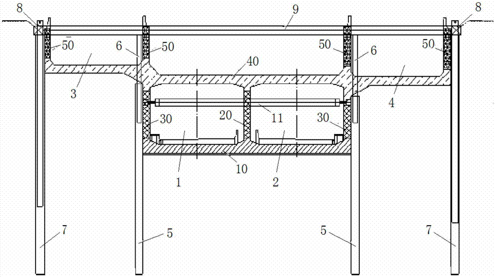 Synchronous construction method of near height-unequal foundation pit
