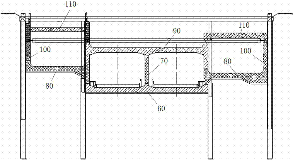 Synchronous construction method of near height-unequal foundation pit
