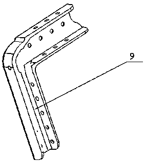 Fatigue test clamp for bulkhead typical angular connecting pieces and using method