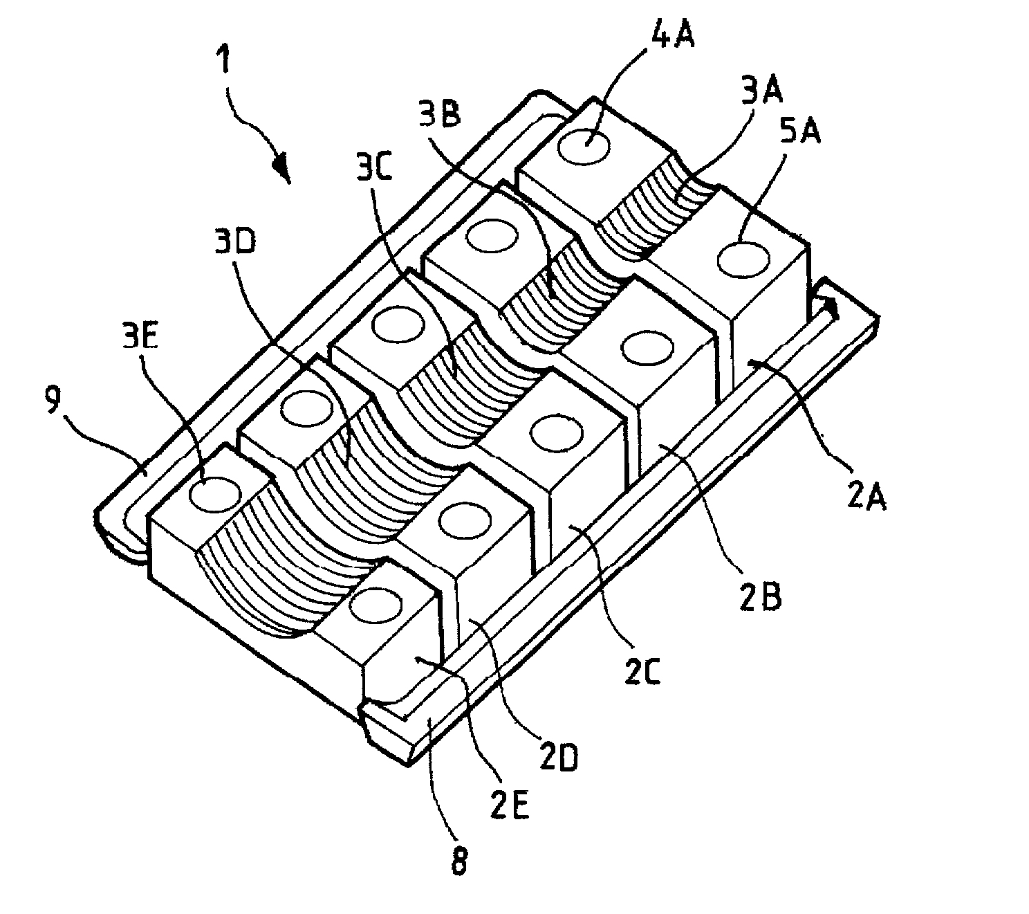 Universal clamp for a cylindrical element, in particular for a cable