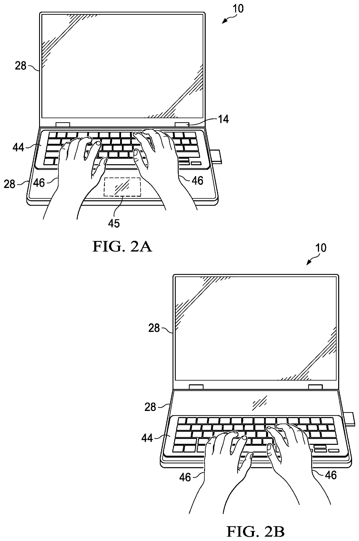 Dynamic keyboard support at support and display surfaces