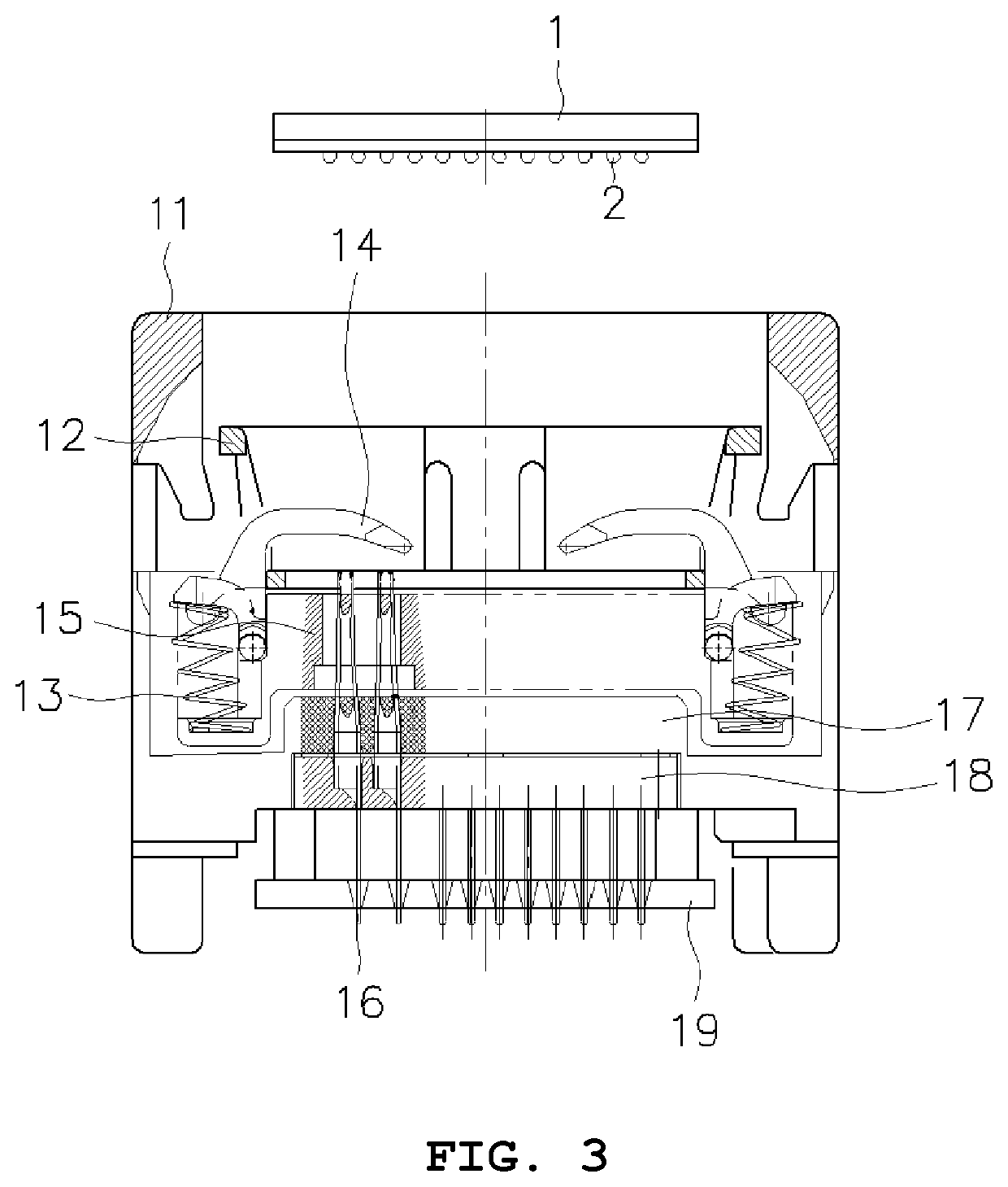 Contact and socket device for burning-in and testing semiconductor IC