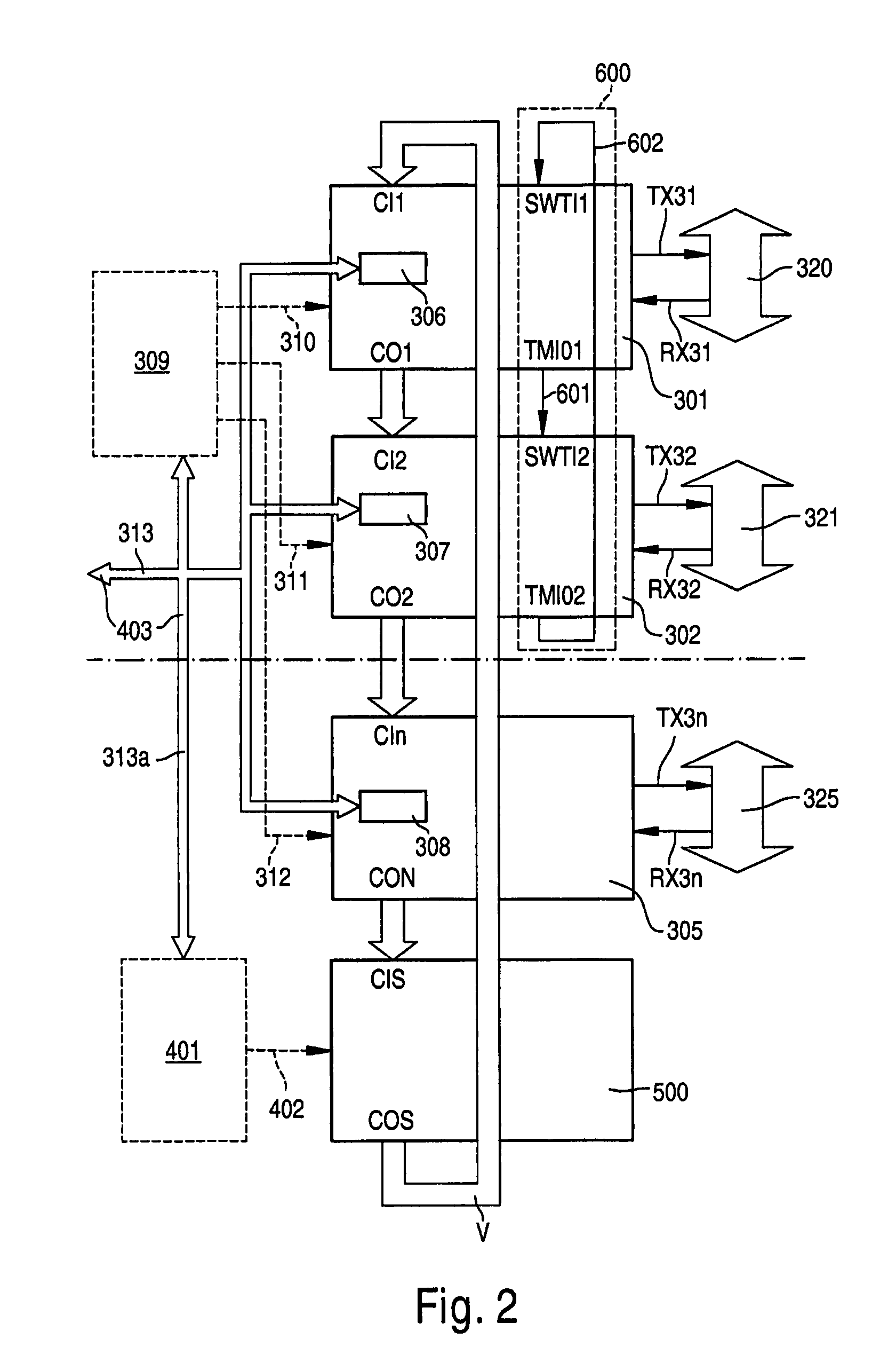 Method and device for synchronizing two bus systems by transmission of a time associated trigger signal from one system to another