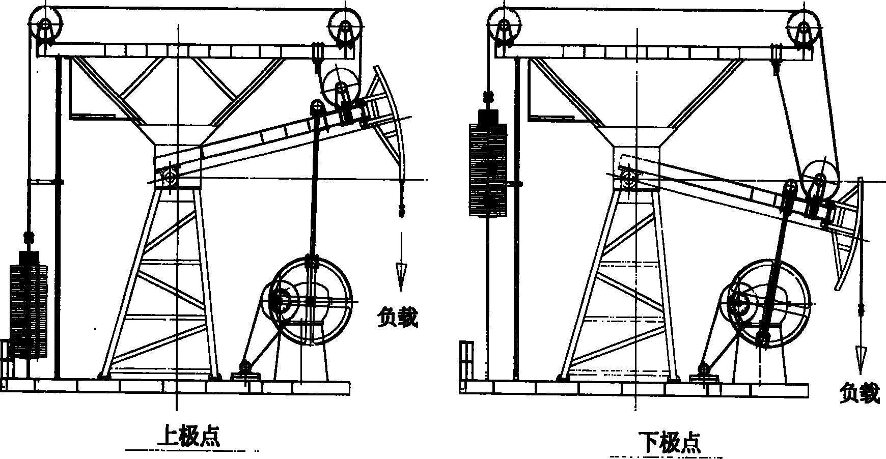 Lifting weight balance beam type oil pump