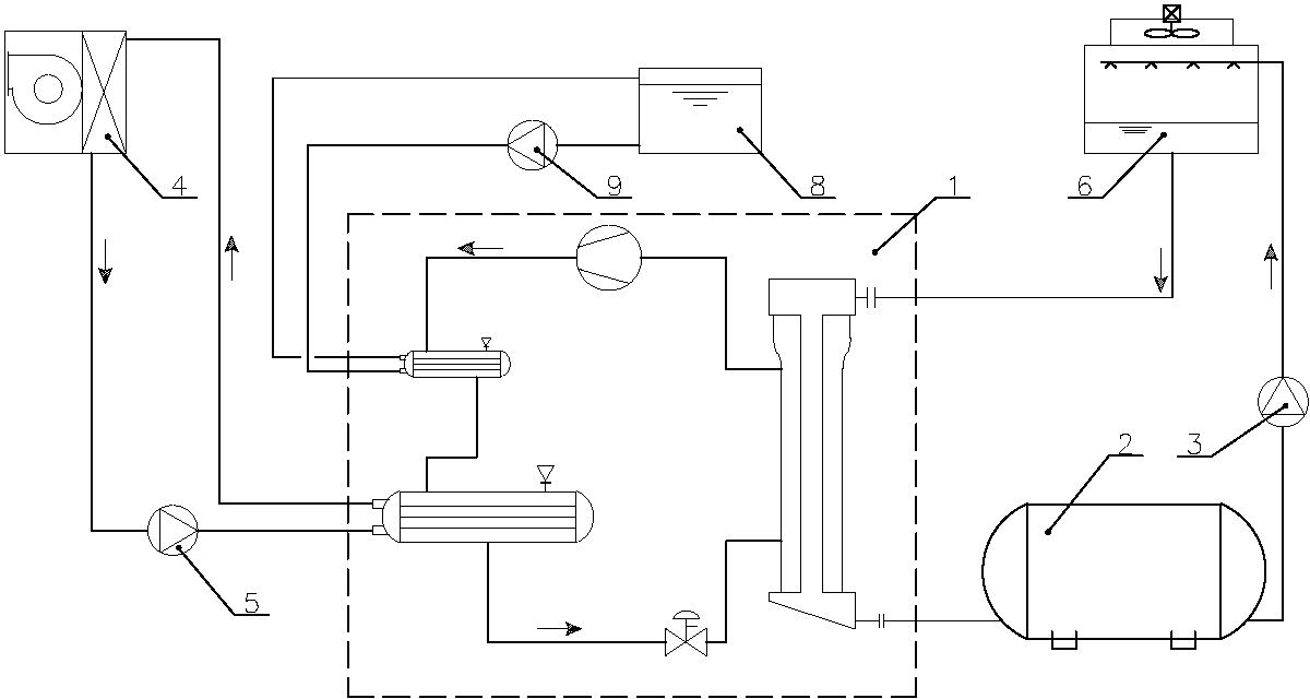 Heat-pump device of closed type ice-storage air conditioner