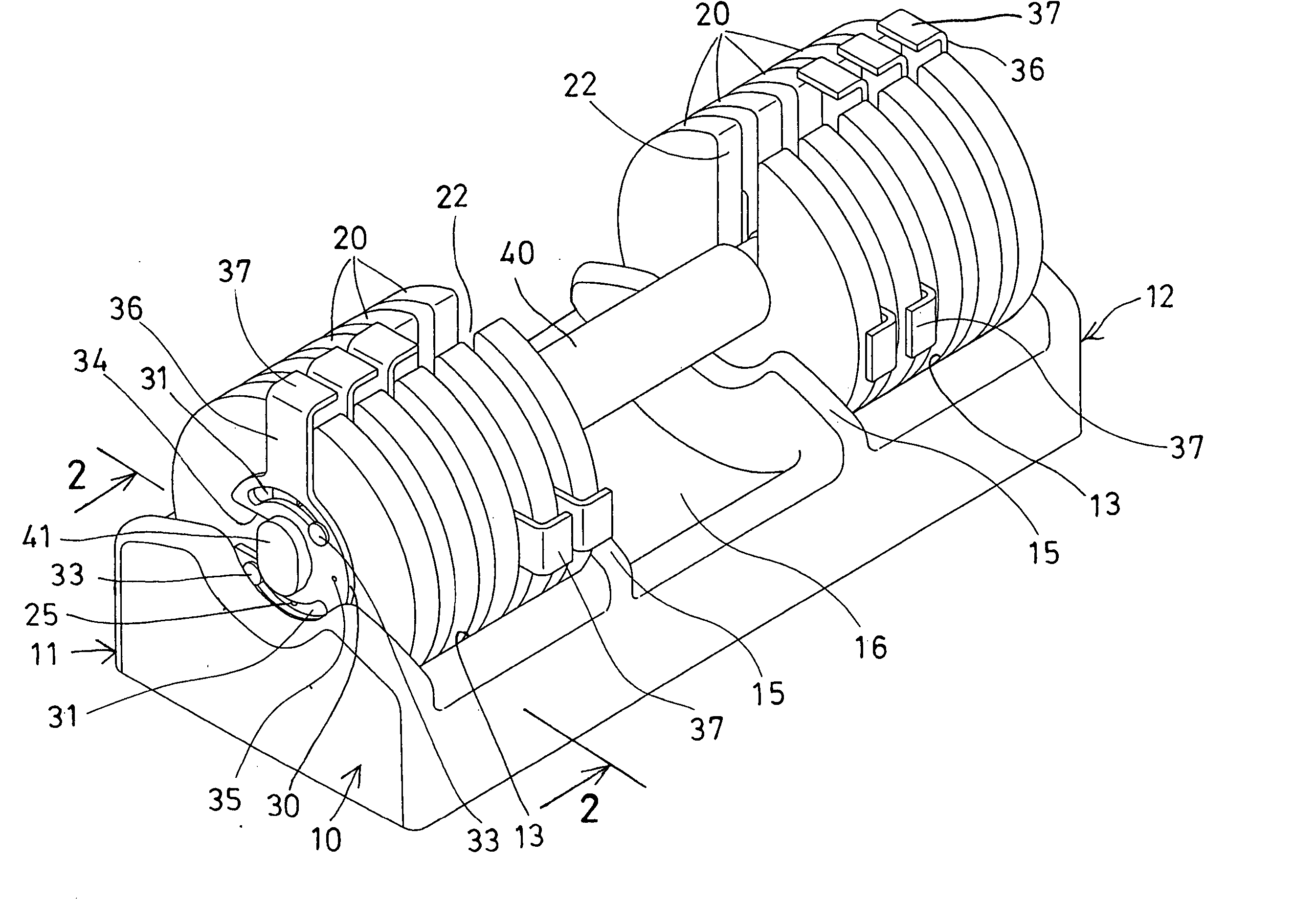 Weight lifting device having selector device