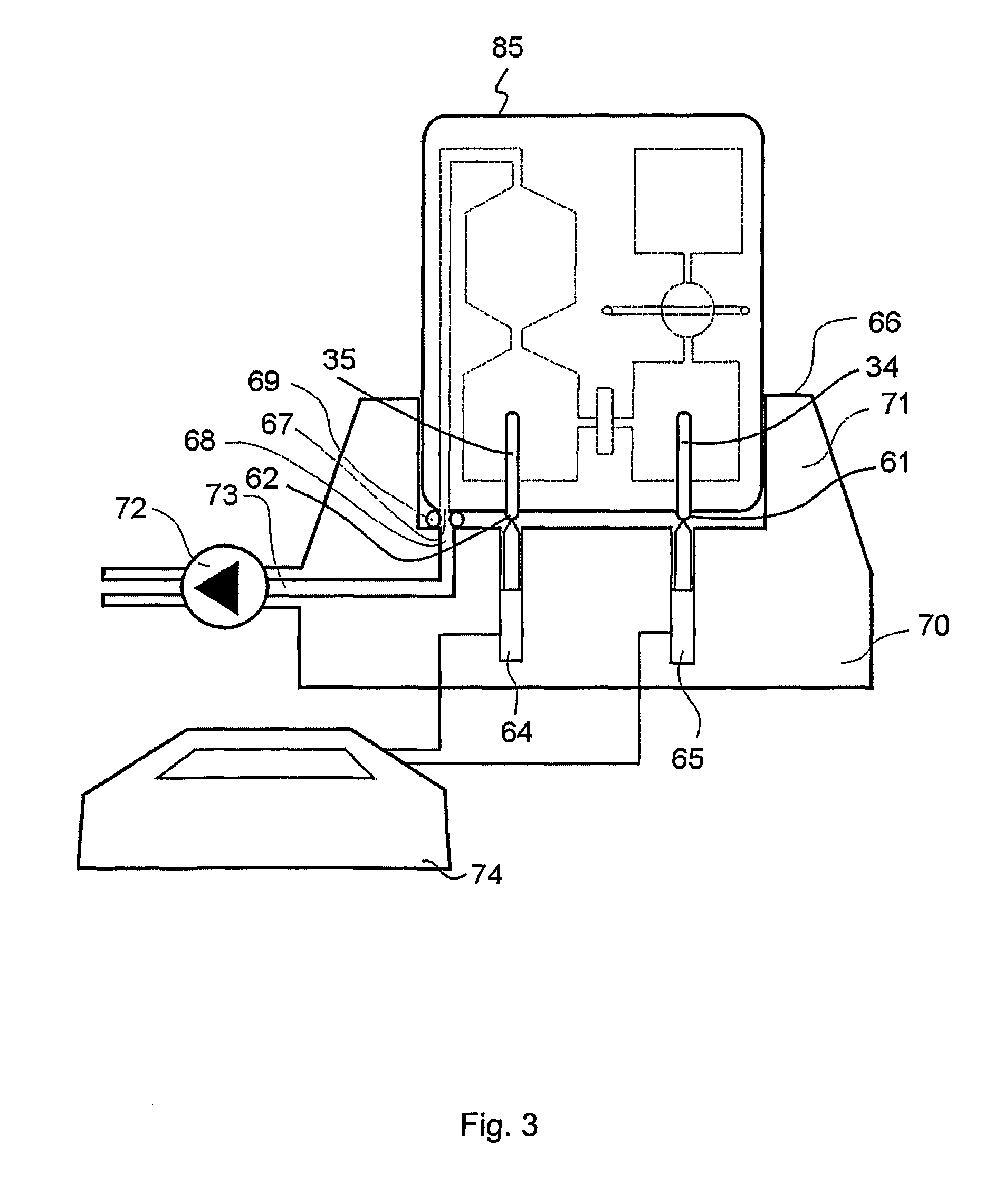 Disposable cartridge for characterizing particles suspended in a liquid