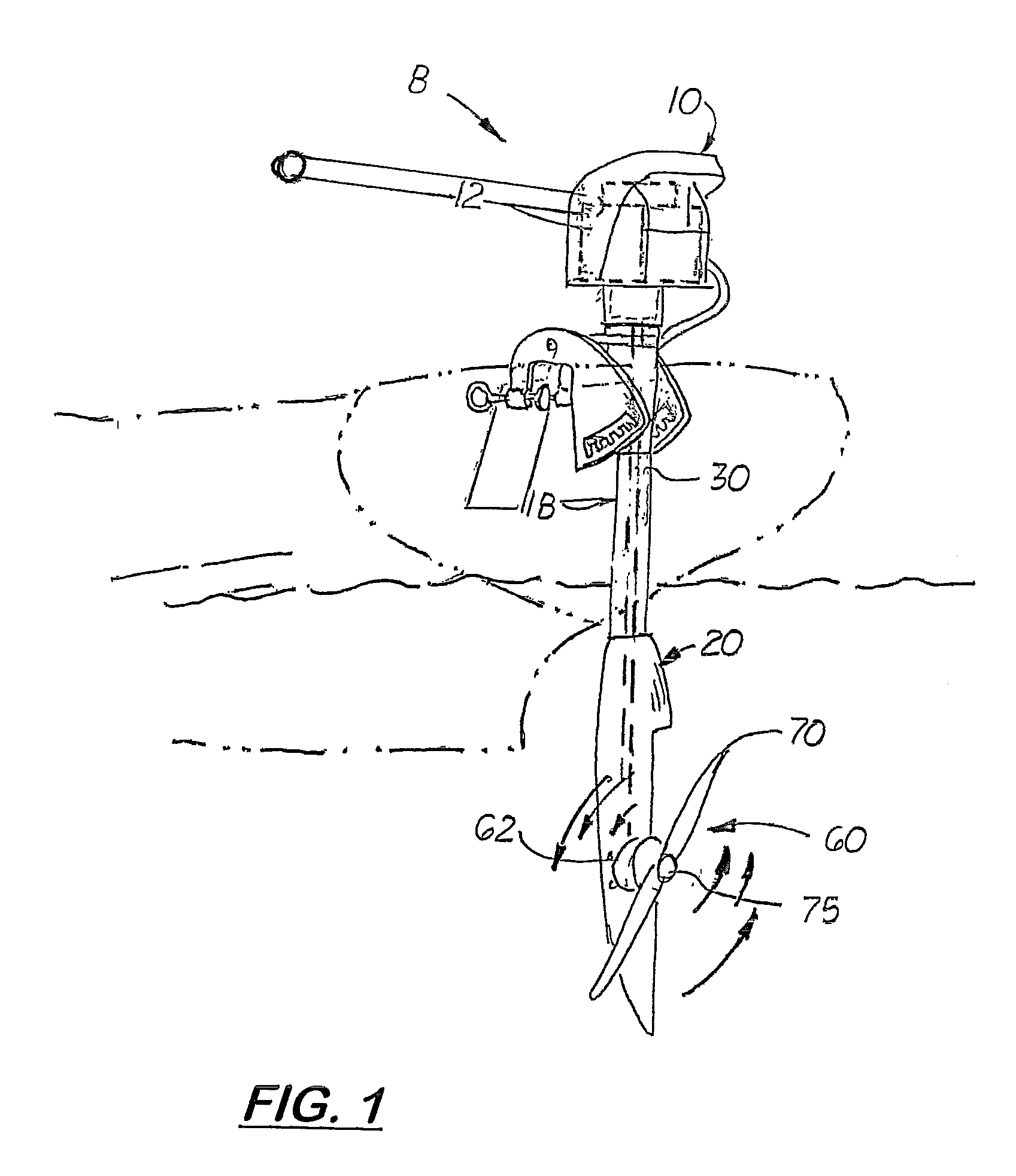 Activation and deactivation assembly for an electric outboard motor