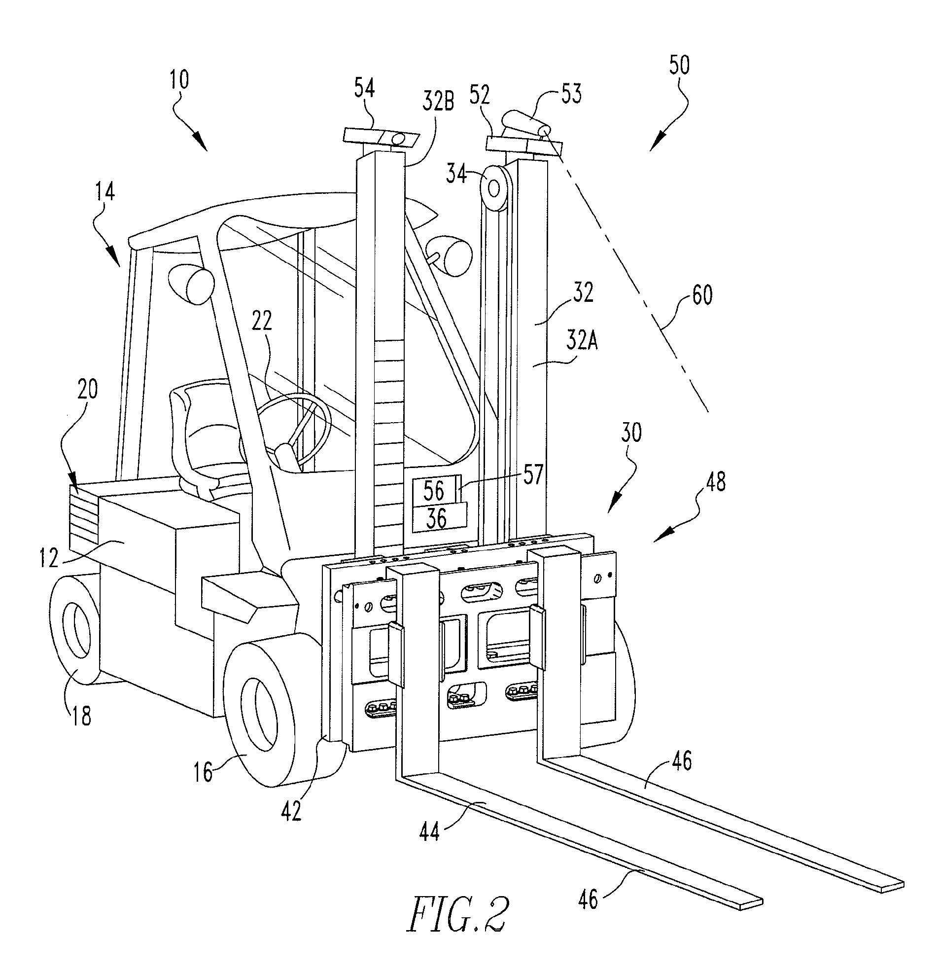 Dimensional detection system and associated method