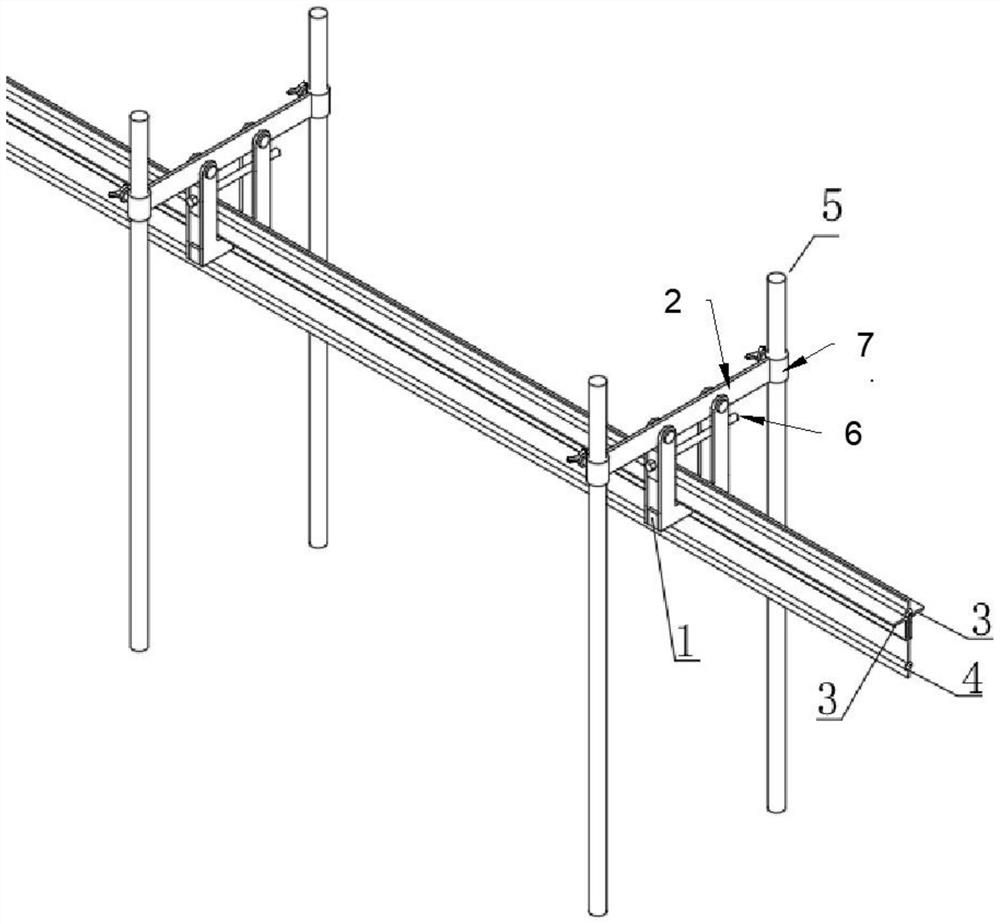 Tunnel secondary lining longitudinal water-stop belt mounting device and mounting method thereof