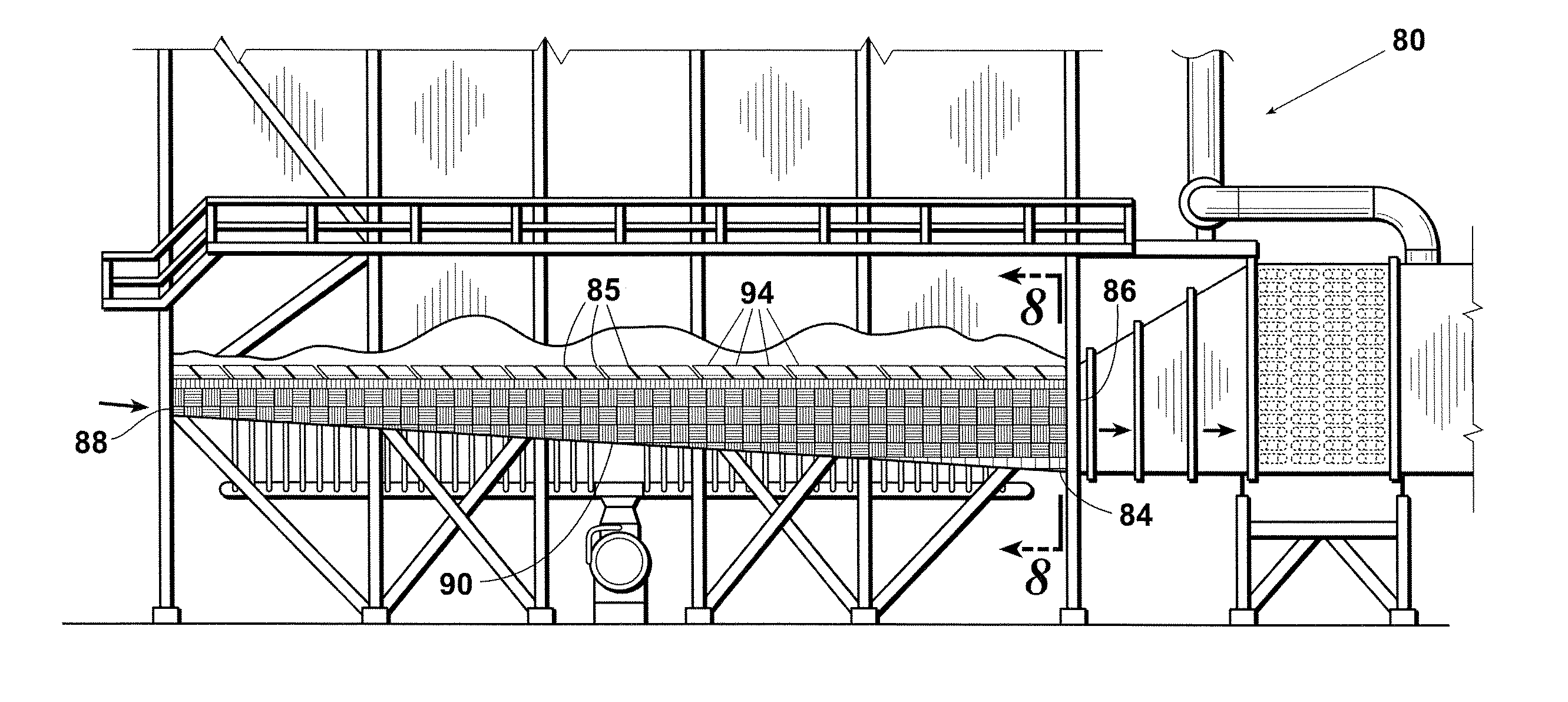 Fired heater and flue gas tunnel therefor