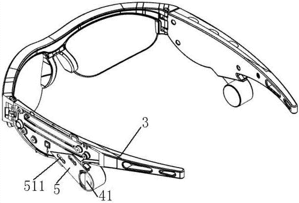 Bone conduction earphone mounted on sunglasses